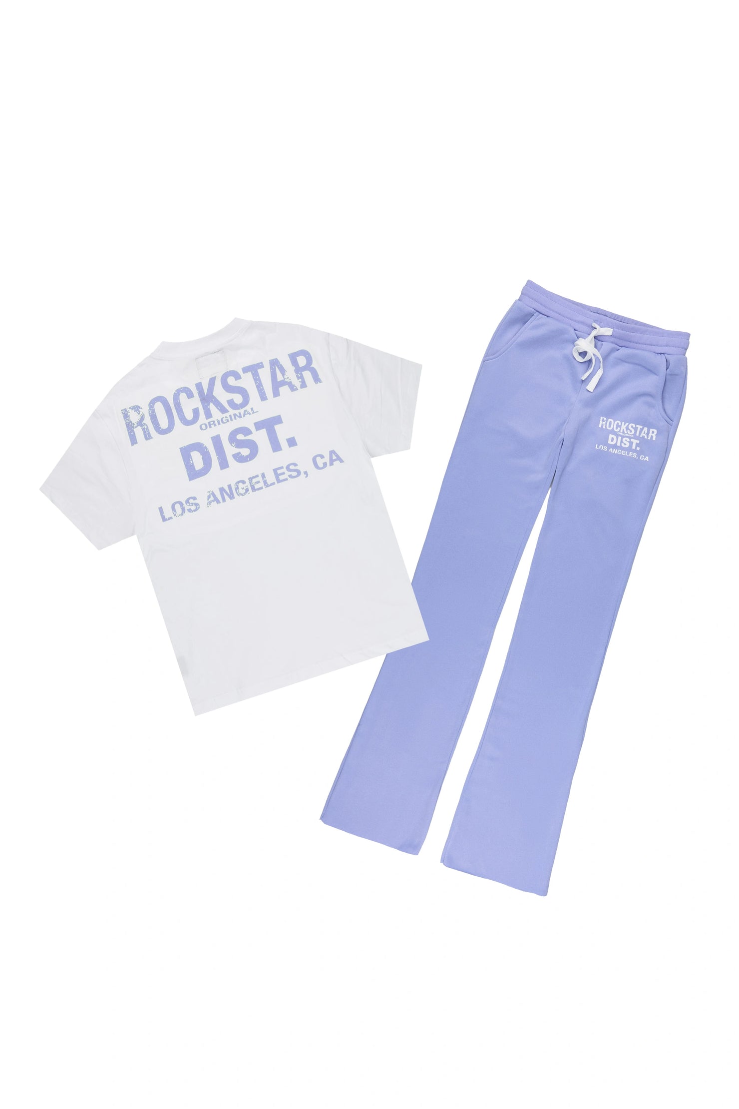 Girls Dalasia 2.0 White/Lavender T-Shirt Track Set