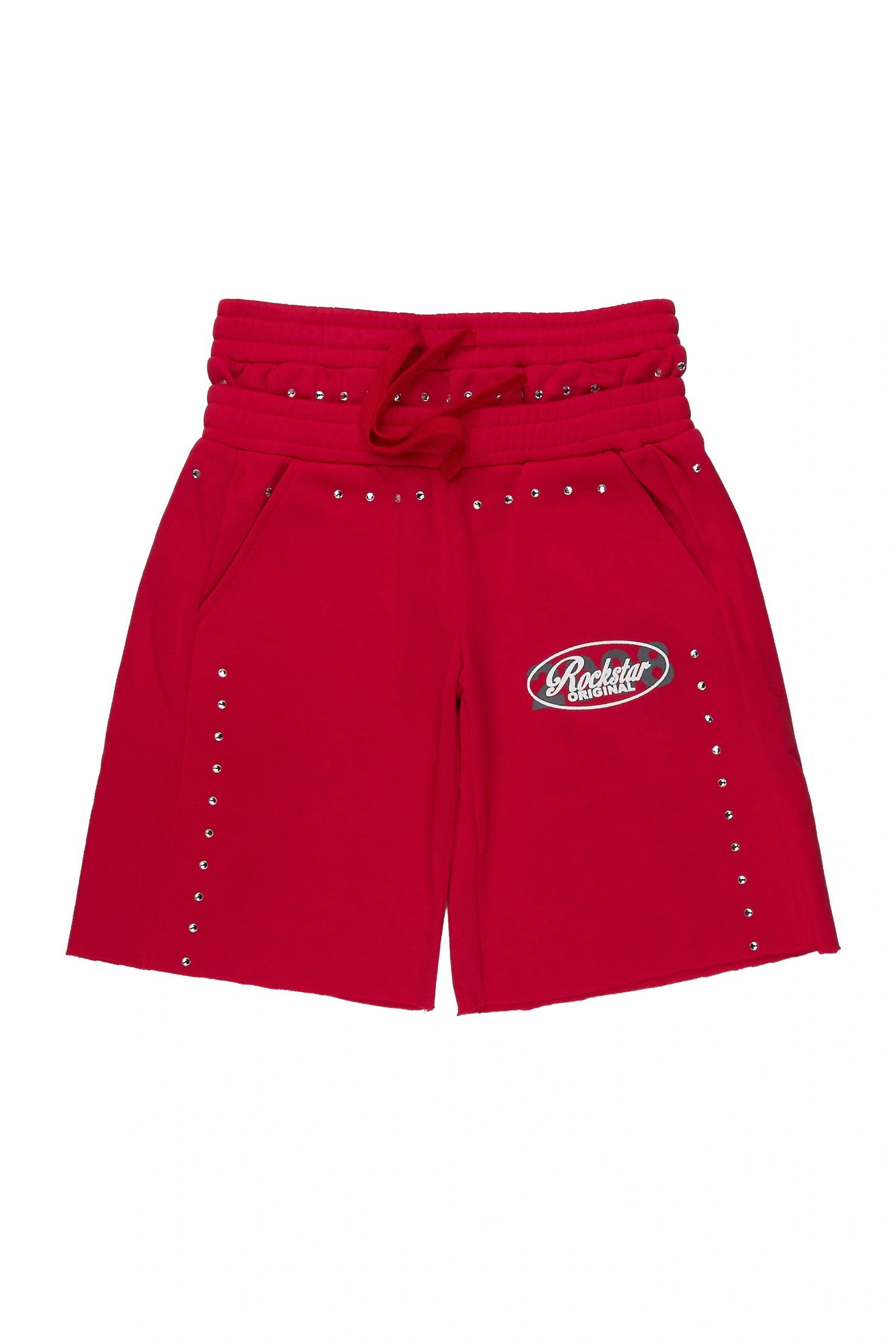 Boys Dezstan Red Rhinestone Double Waisted Short