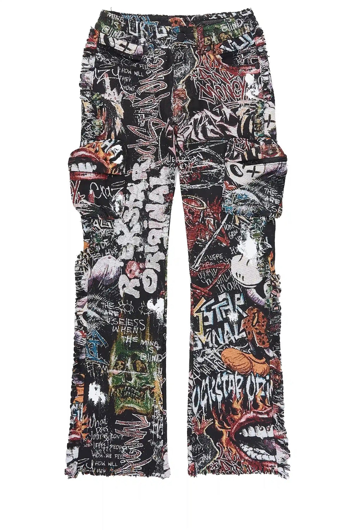 Boys Jari Multi Stacked Tapestry Flare Jean