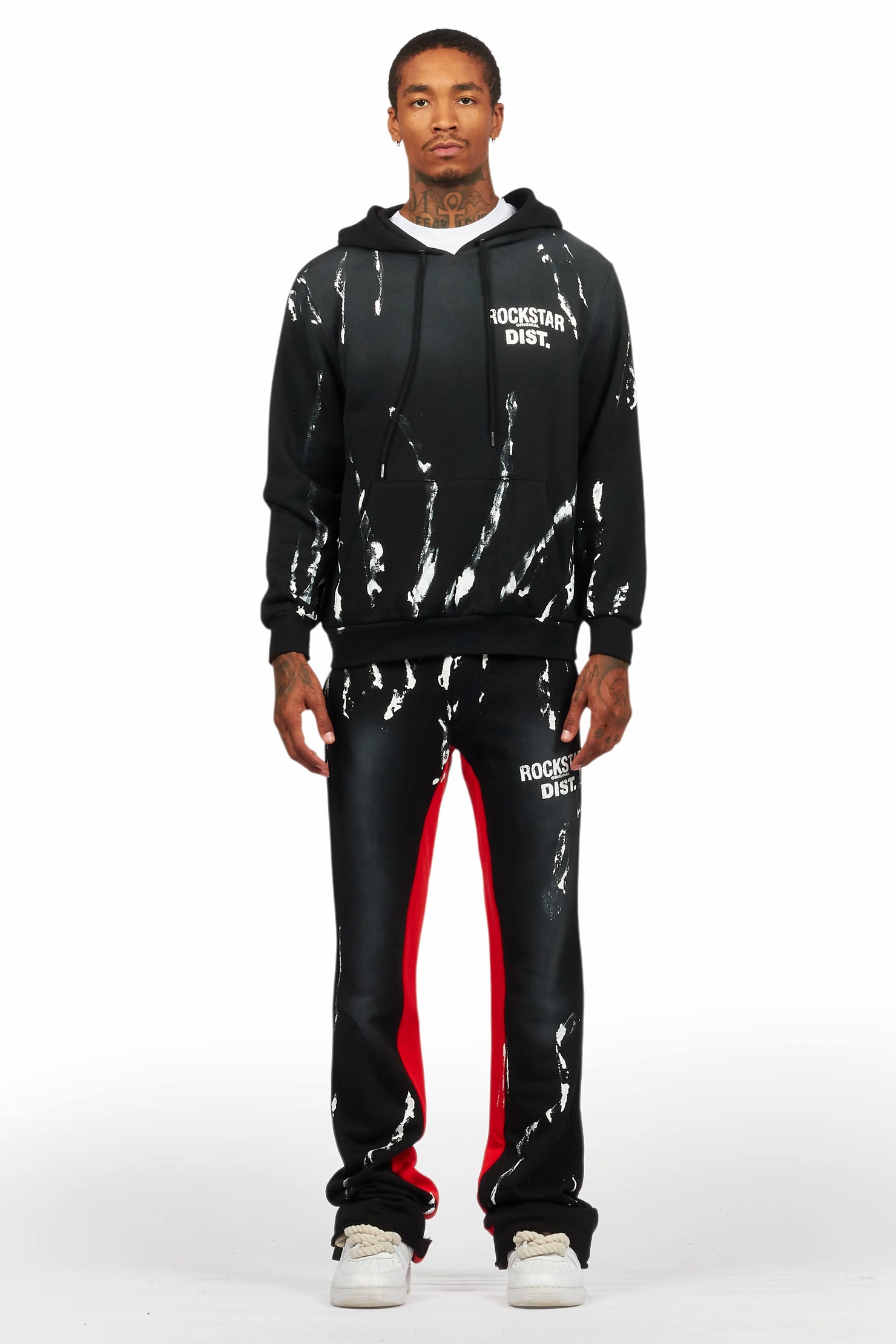 Rampage Black Hoodie/Baggy Track Pant Set