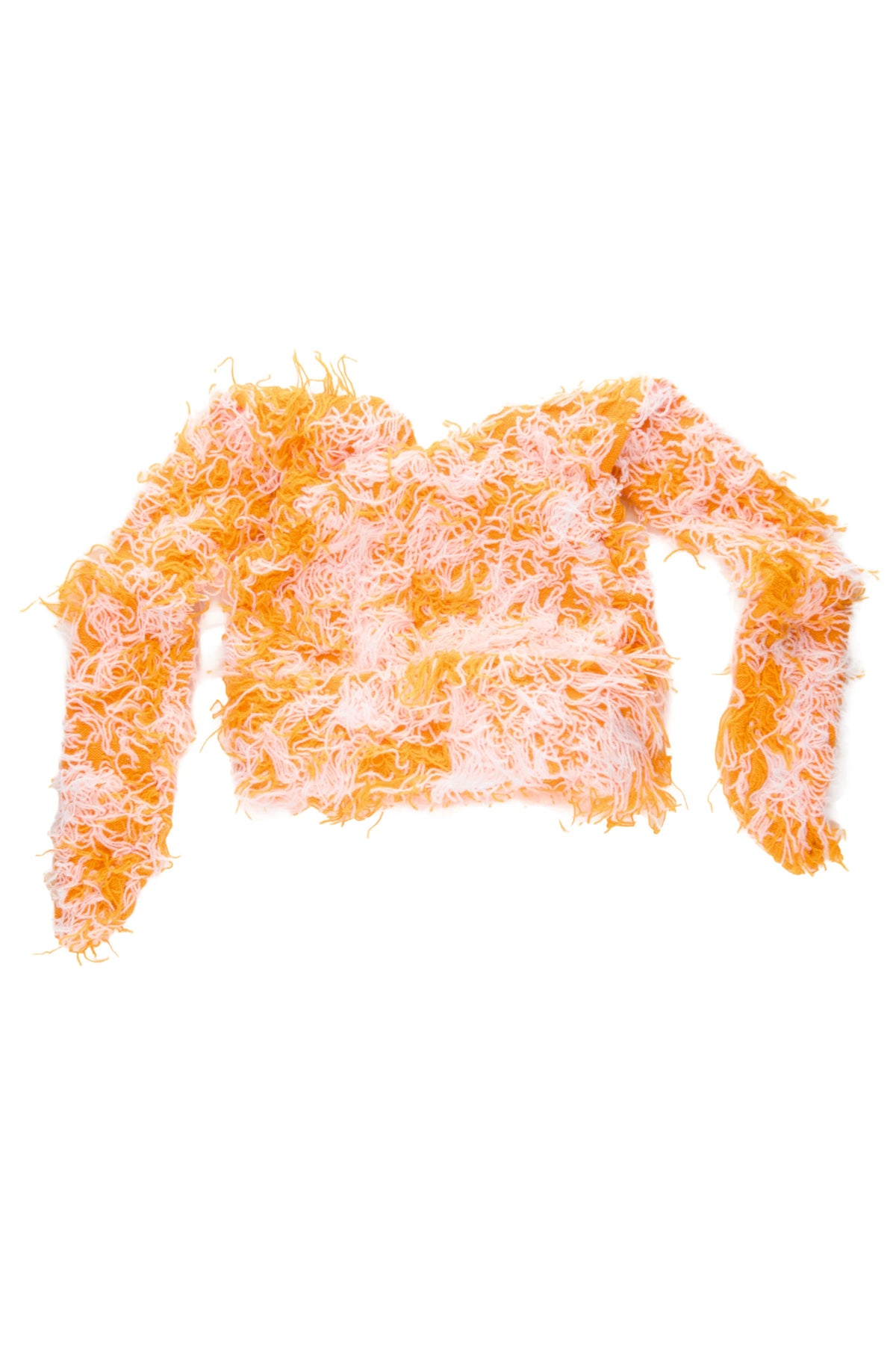 Joetta Orange/White Fuzzy Long Ear Flap Beanie