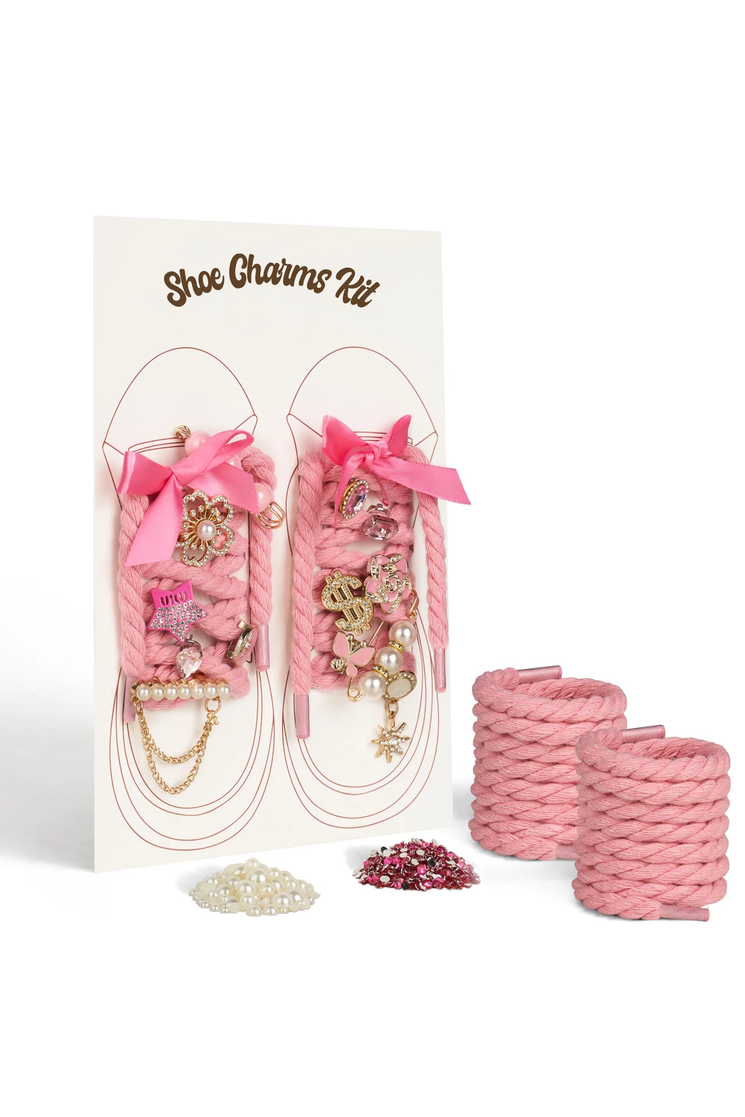 Girls Lyra Pink Beads Shoe Charms