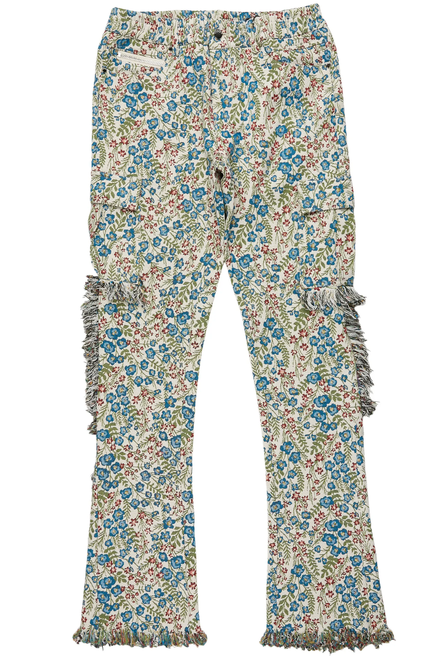 Ayara Beige/Multi Slim Tapestry Flare Jean