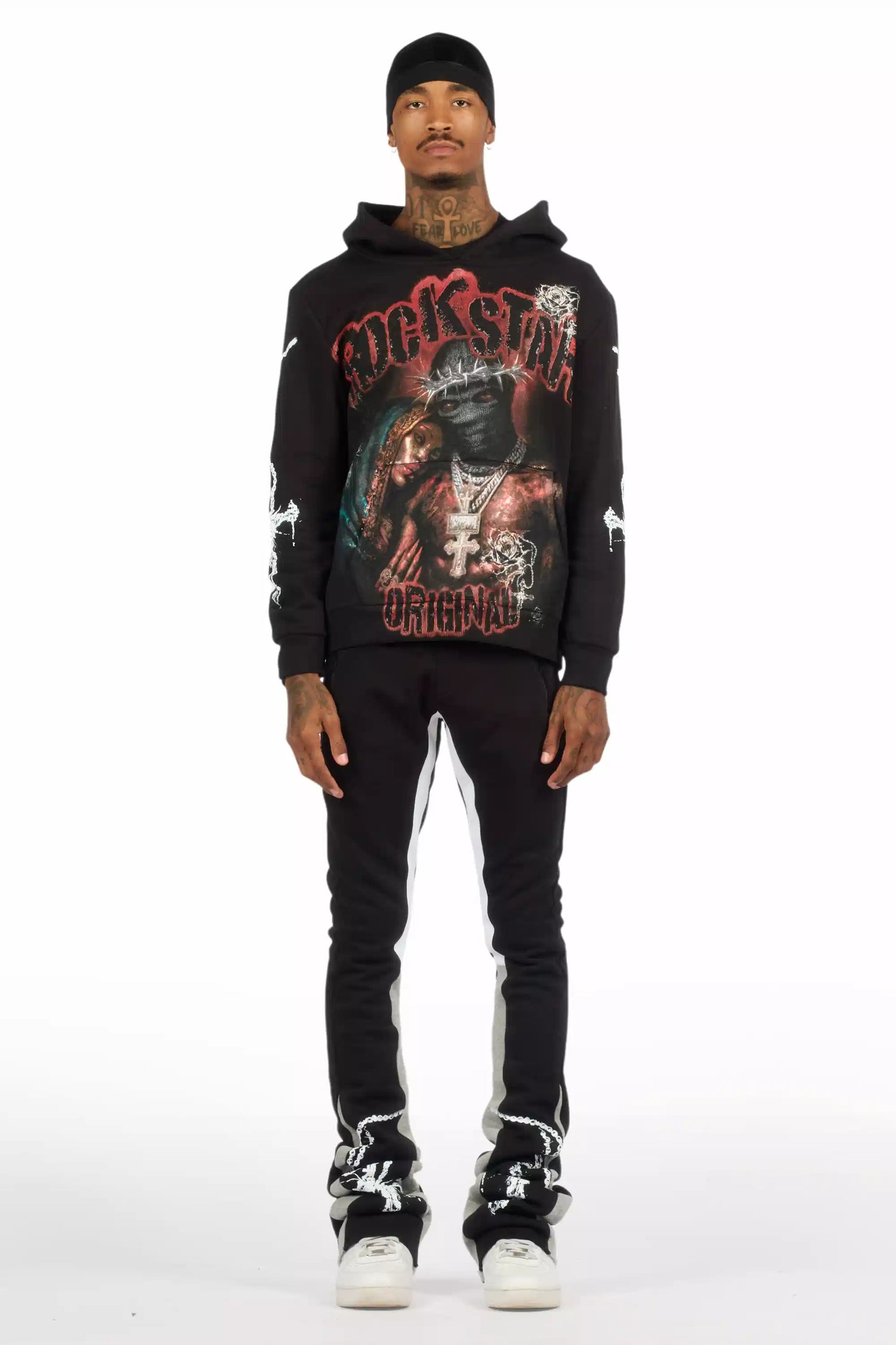 Vontae Black/Multi Hoodie/Super Stacked Track Set