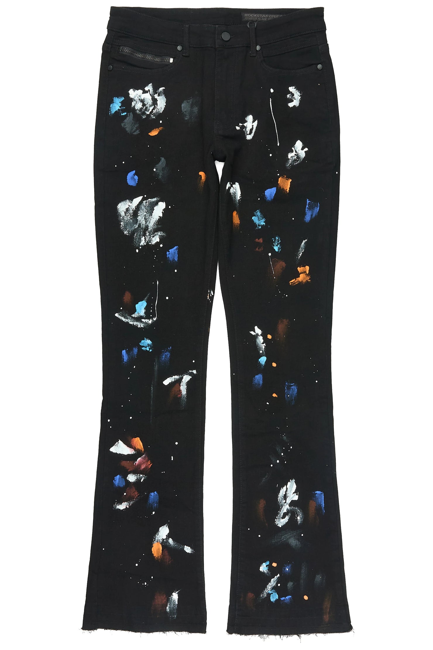 Canus Black Painter Stacked Flare Jean