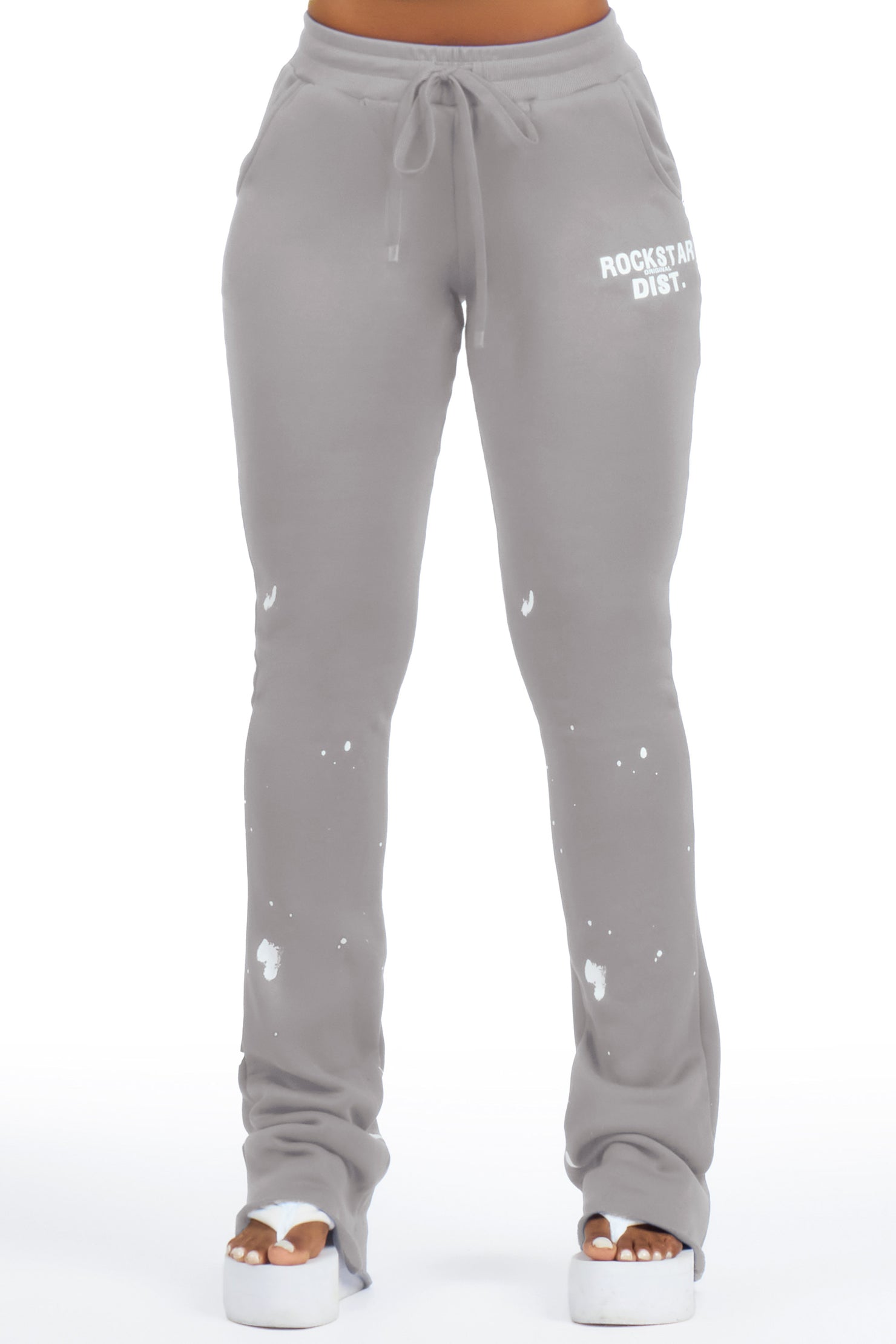 Nylia Grey Super Stacked Track Pant