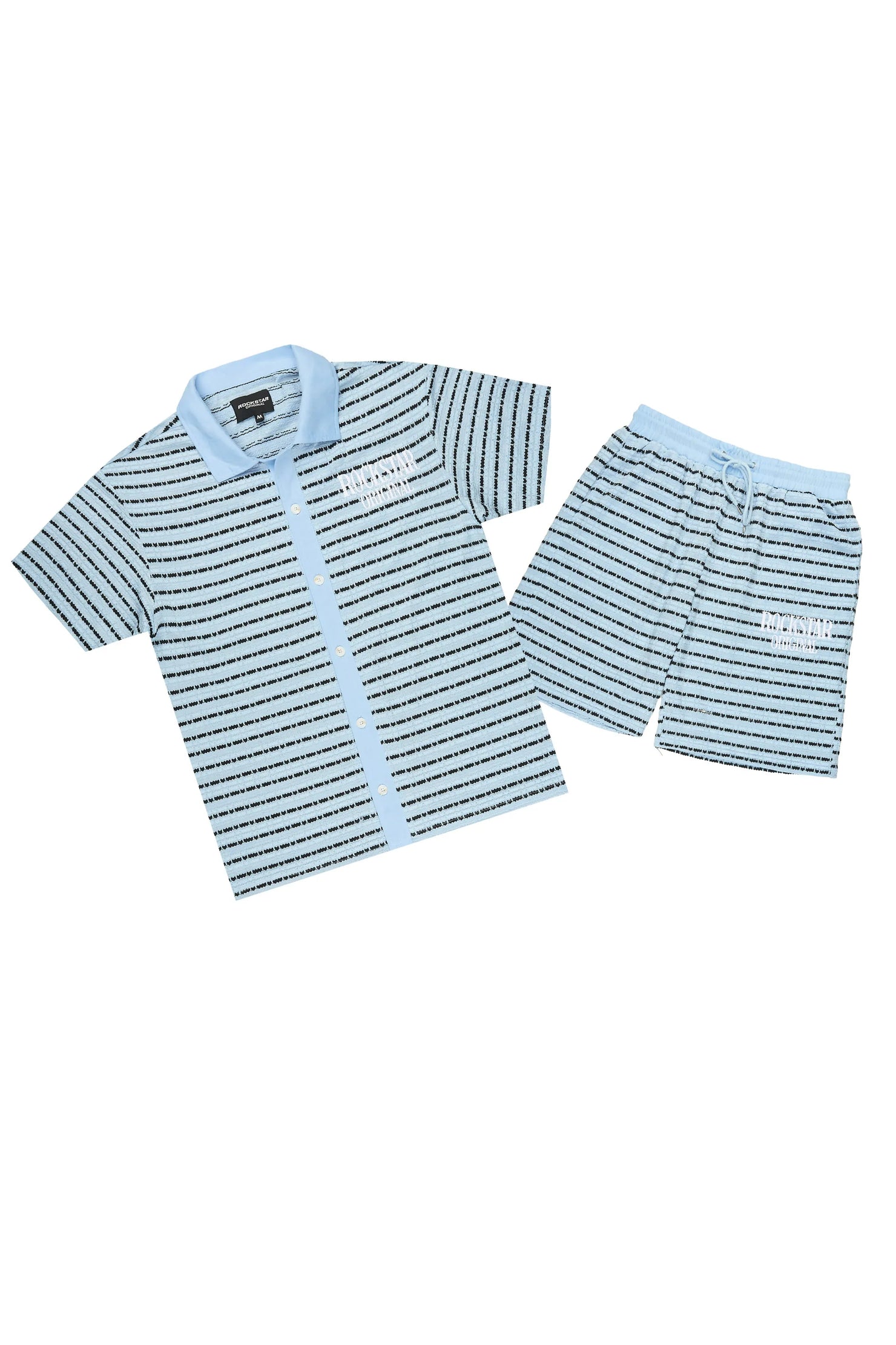 Jacobson Blue Button Down Shirt/Short Set