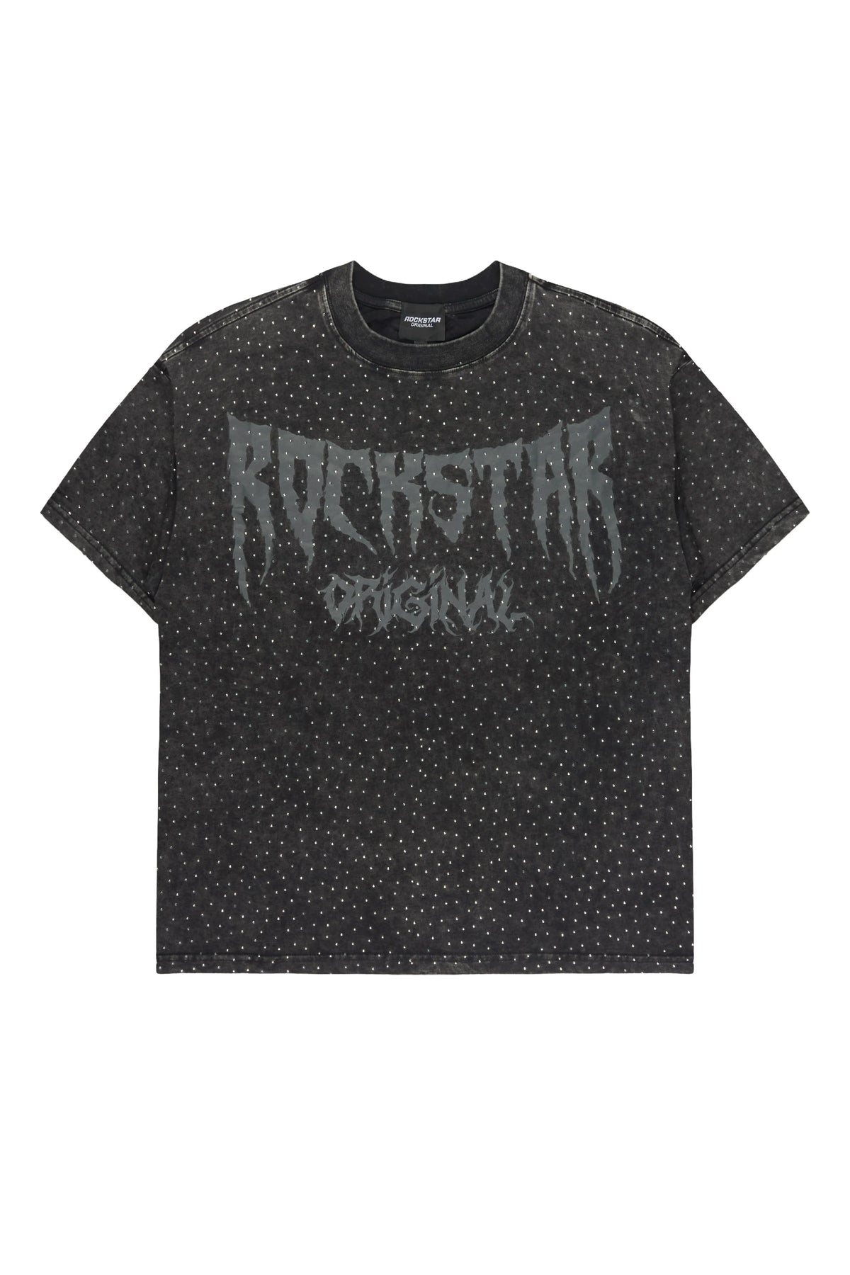 Andros Black Rhinestone Oversized Graphic T-Shirt