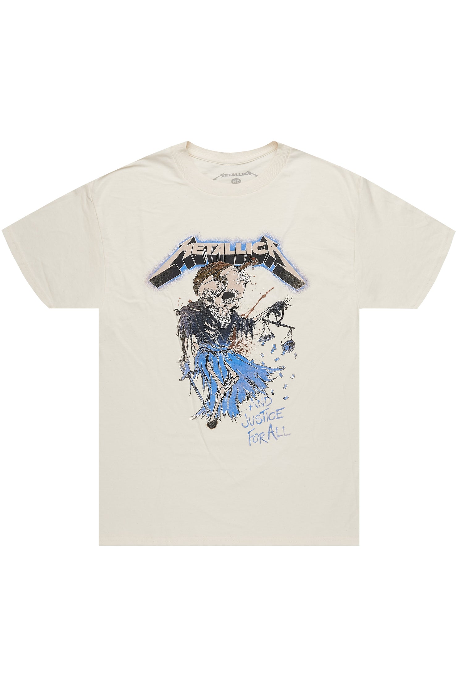 Metallica Justice Beige/Blue Graphic T-Shirt