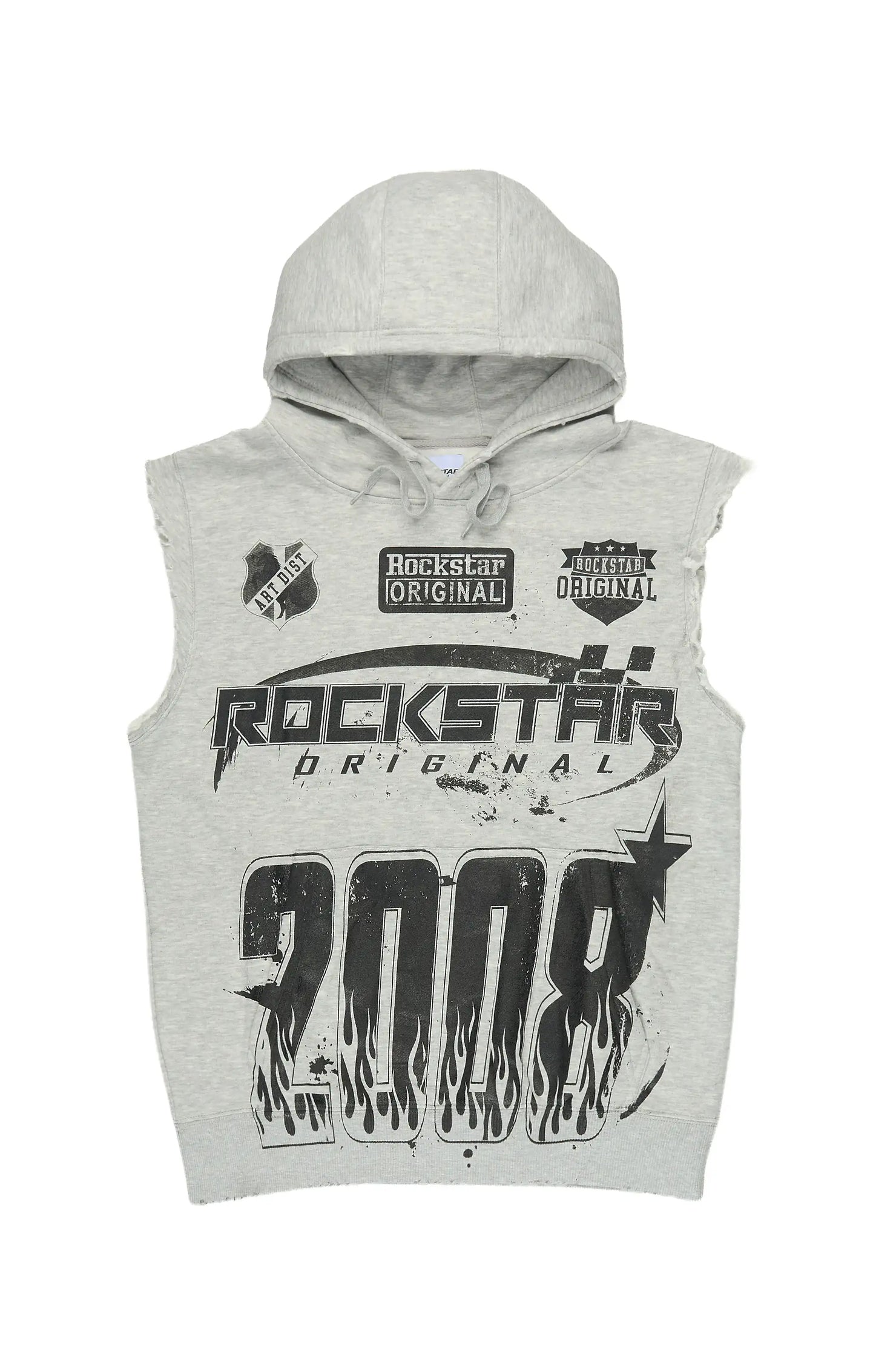 Amos Grey Cut Sleeve Hoodie