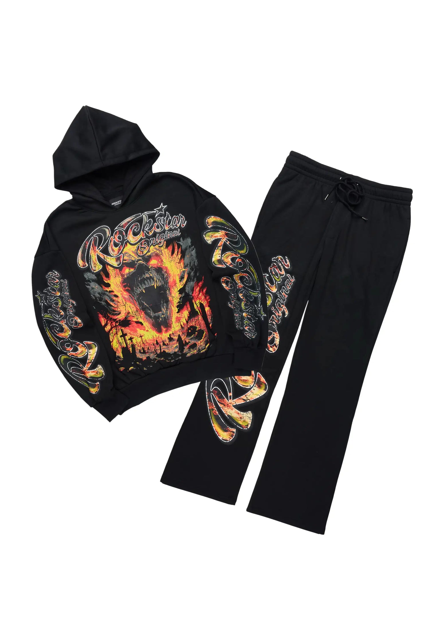 Flamer Black Hoodie/Baggy Pant Track Set