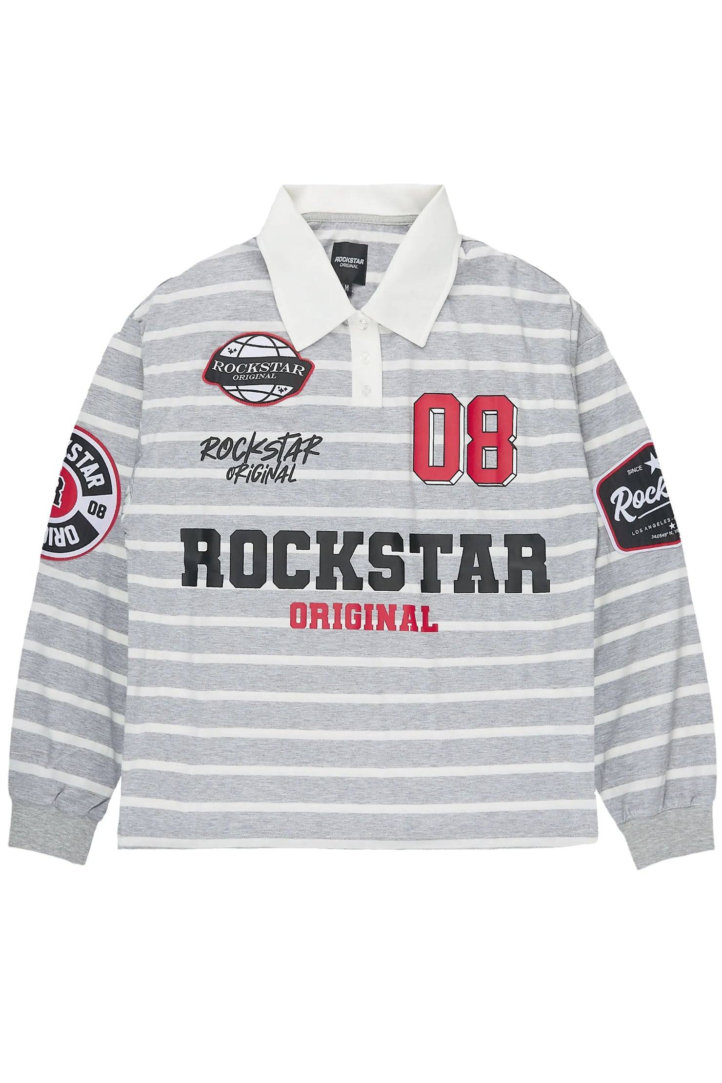 Genis Heather Grey Long Sleeve Polo Shirt