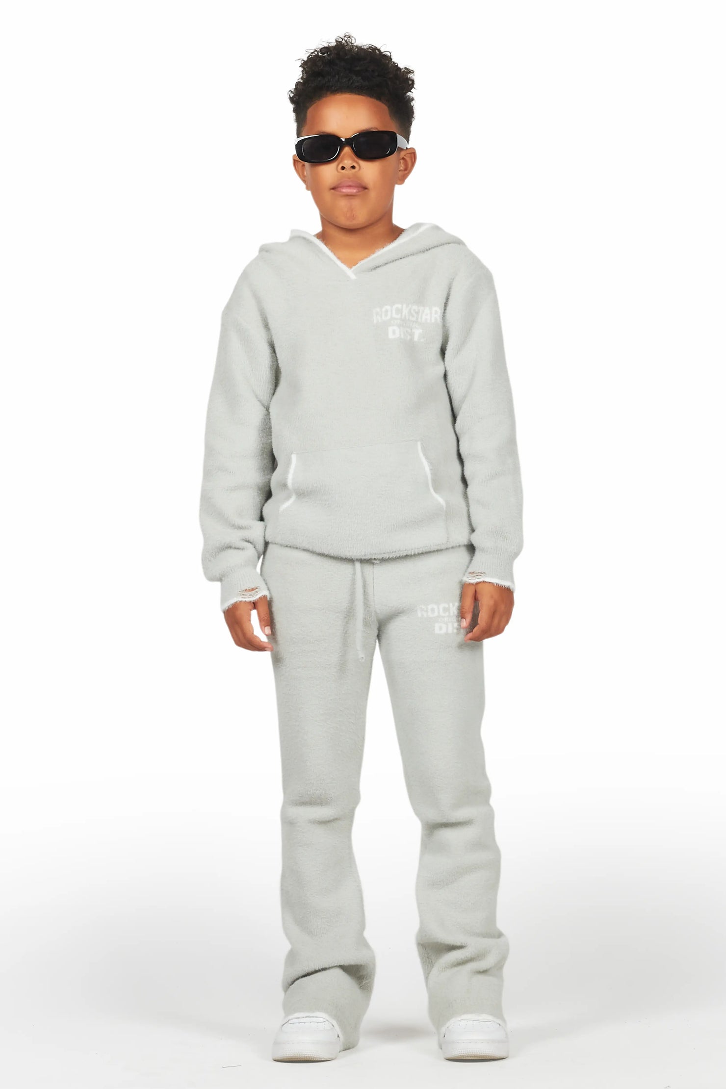 Boys Lake Mohair Grey Knit Track set
