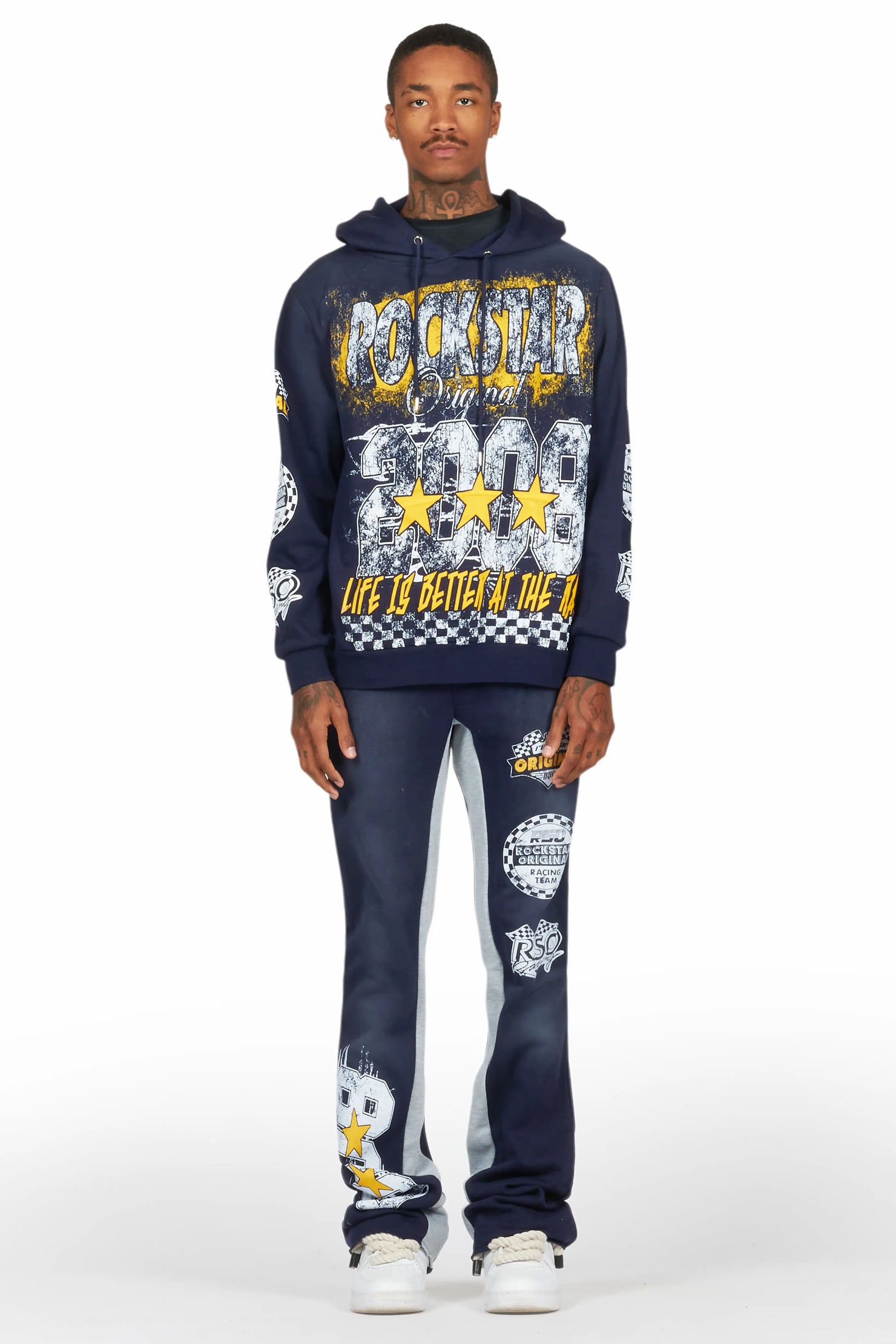 Racing Grung Navy Hoodie/Baggy Track Pant Set