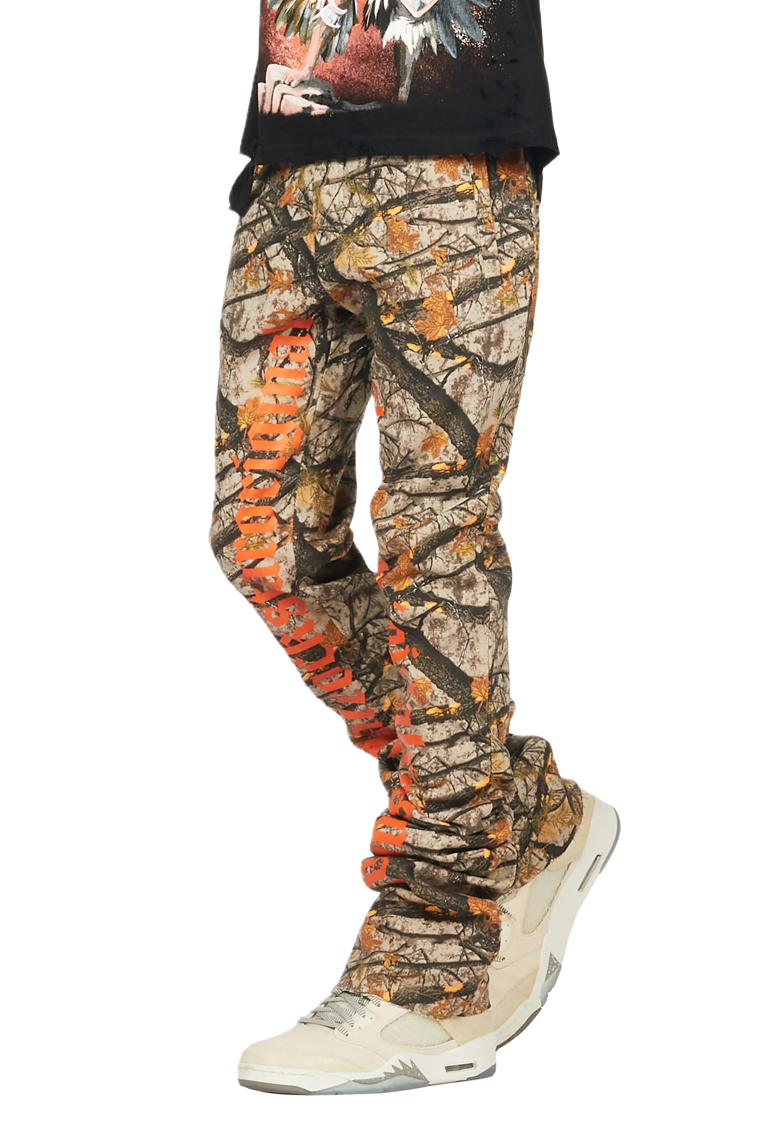 Callie Tree Camo Super Stacked Flare Pants