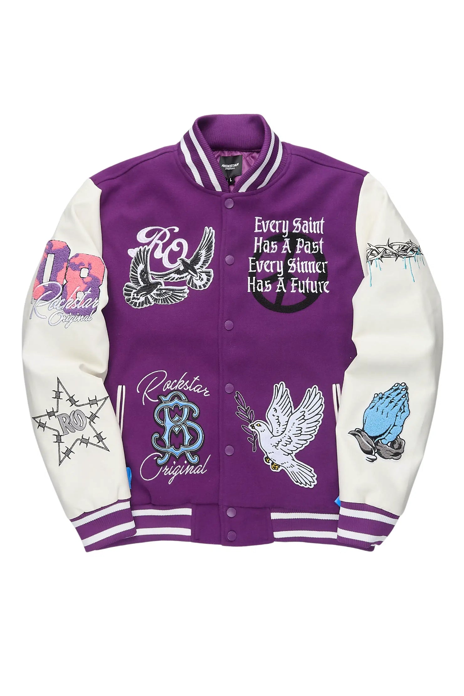 Warpath Purple Varsity Jacket