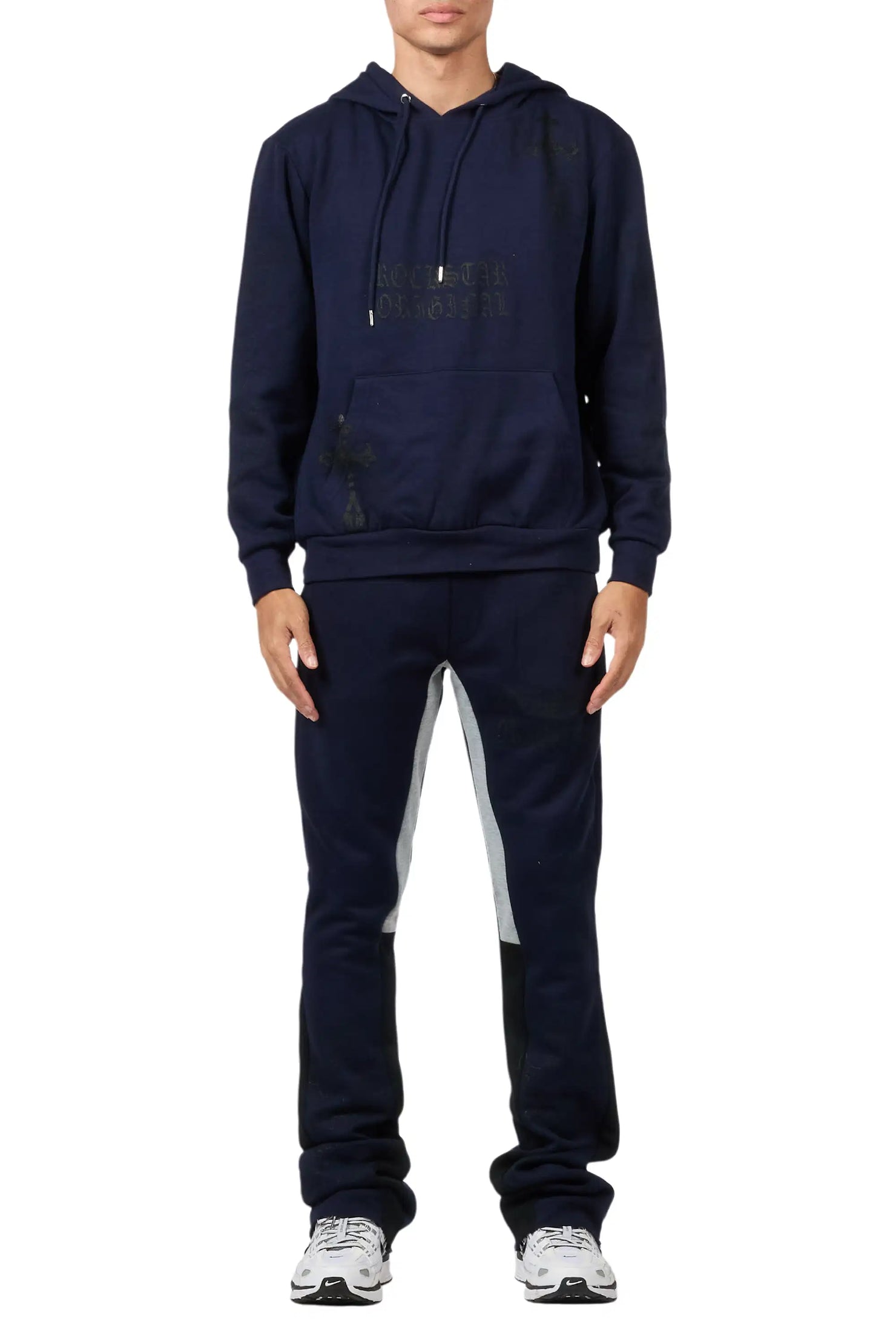 Navion Navy/Black Hoodie/Stacked Flare Track Set