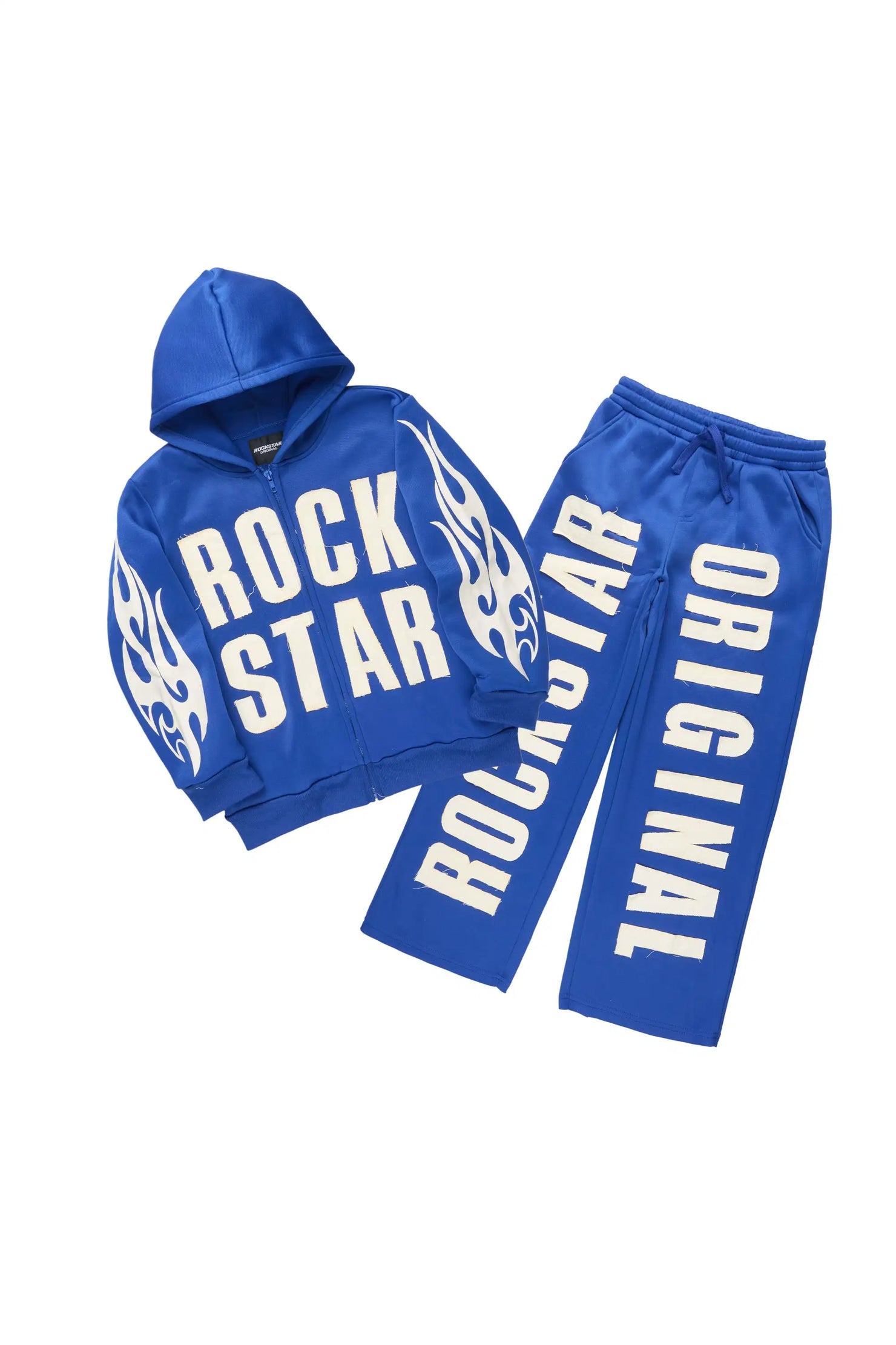 Boys Ashiro Royal/White Zip Up/Wide Leg Track Set