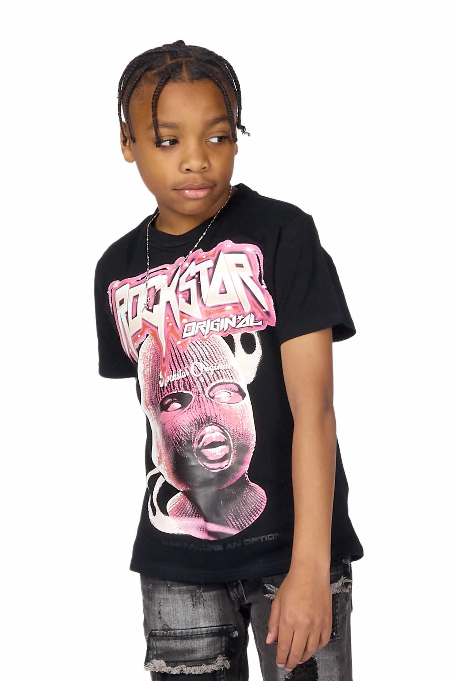 Boys Saburo Black T-Shirt/Super Stacked Flare Jean