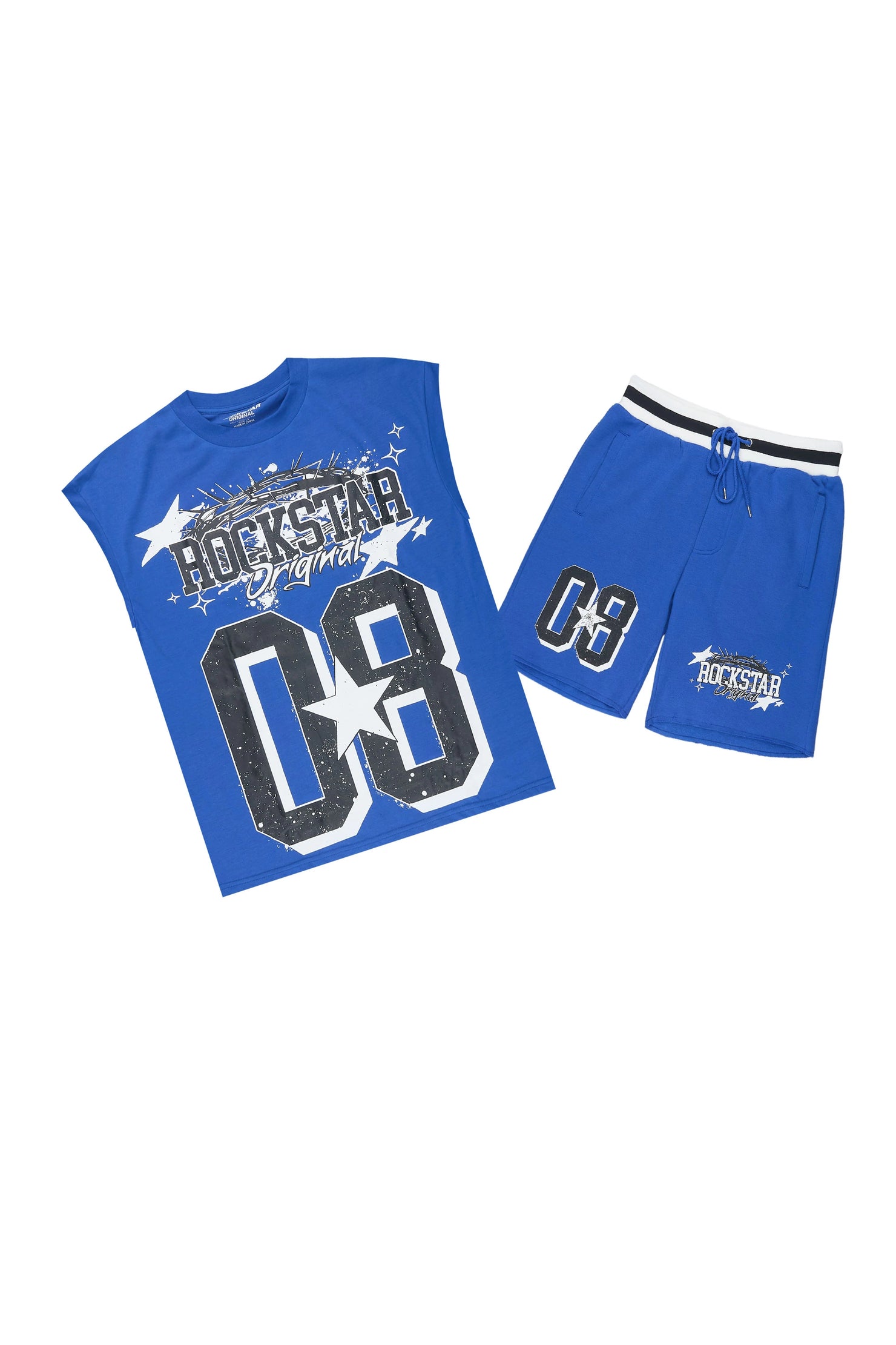 Allstar Cut Sleeve Royal/Black T-Shirt Short Set