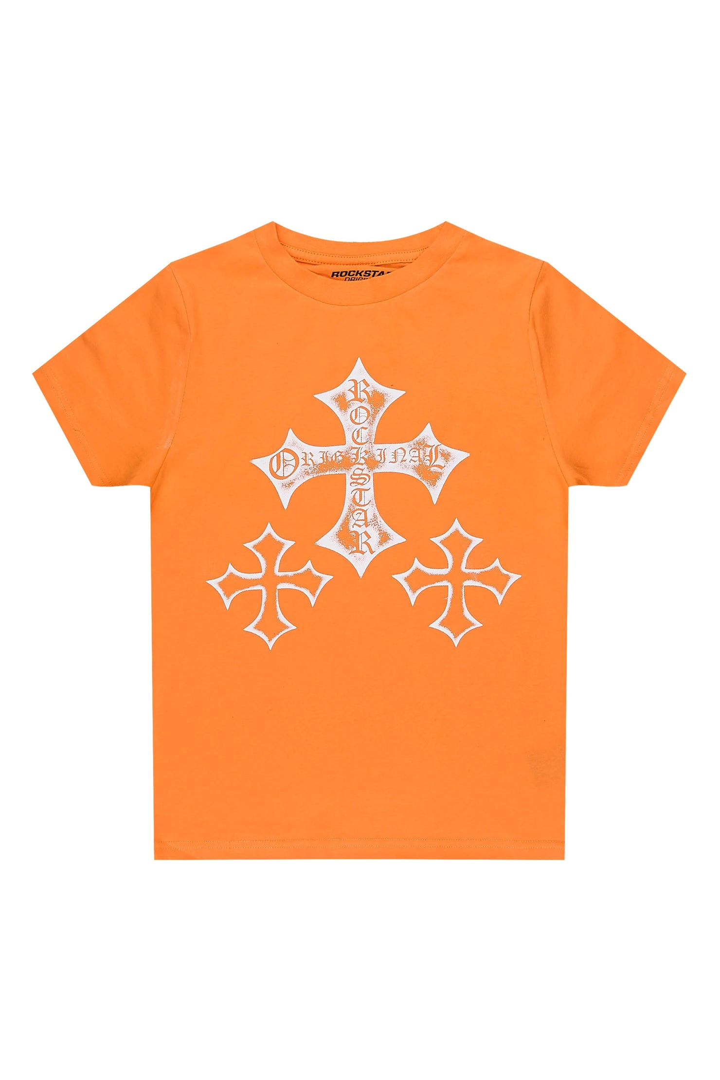 Boys Marizon Orange/White Graphic T-Shirt