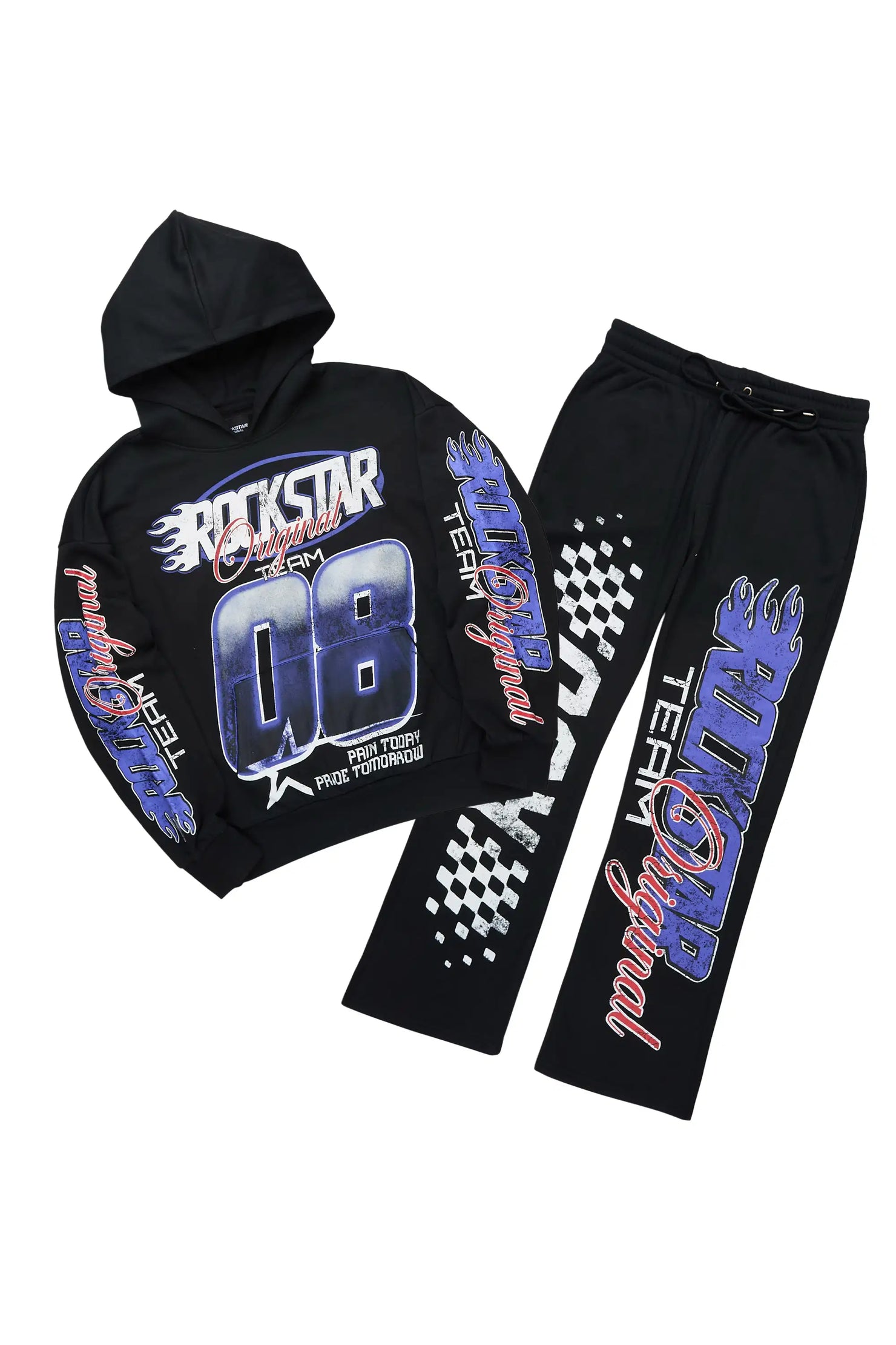 Flash Black/Multi Hoodie/Baggy Pant Track Set
