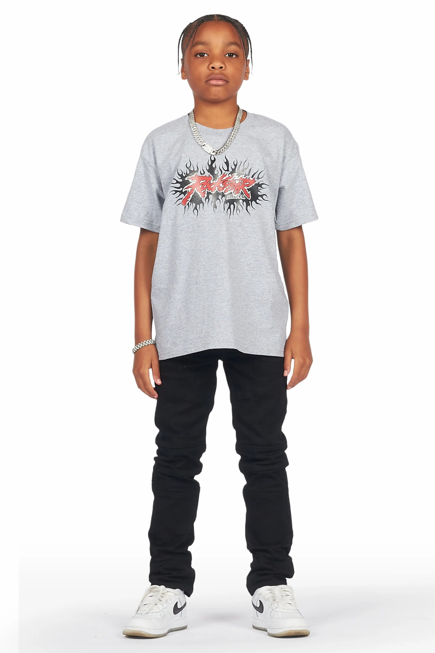 Boys Garan Grey/Black T-Shirt/Skinny Jean Set