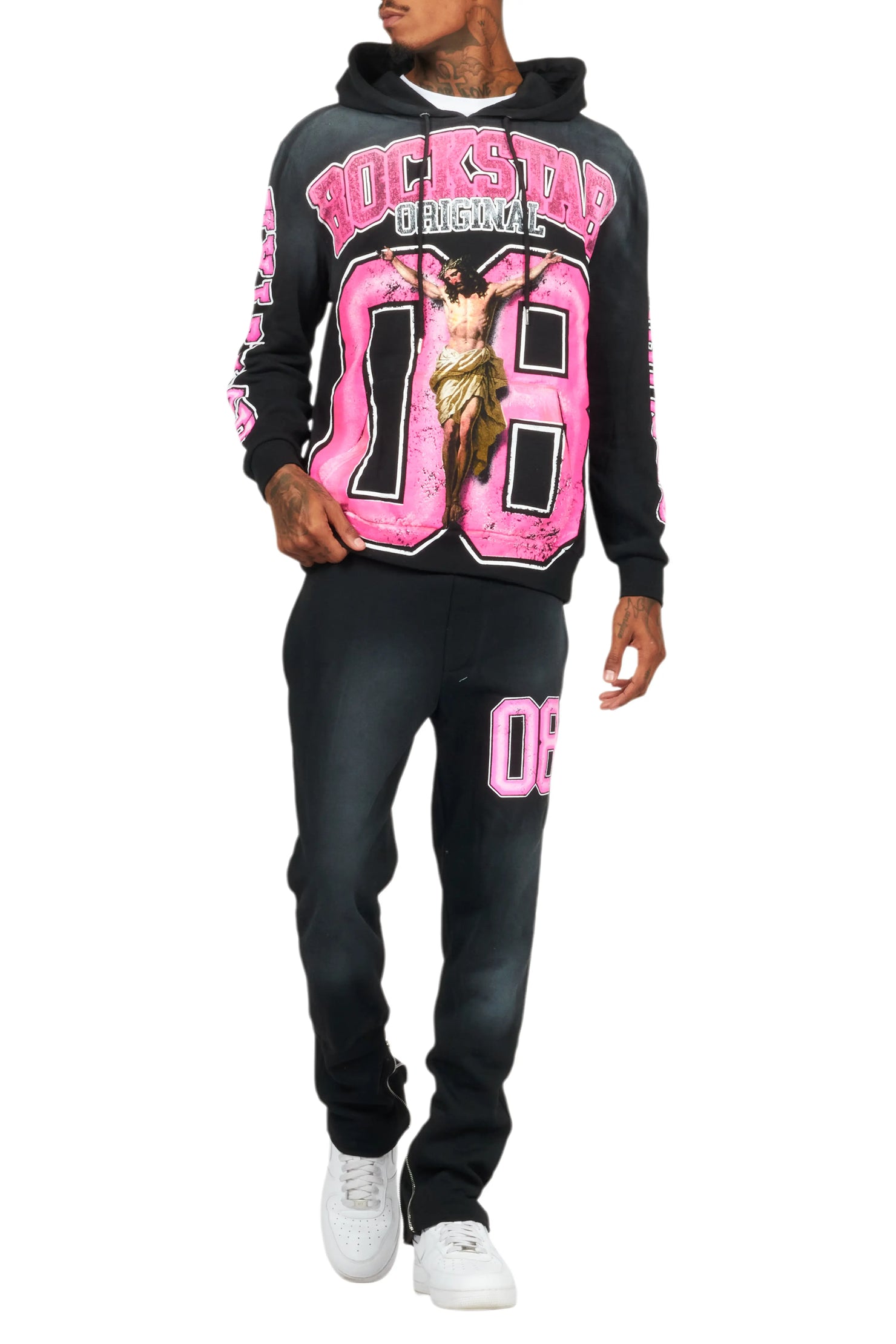 Fields Black Slim Fit Hoodie Track Set