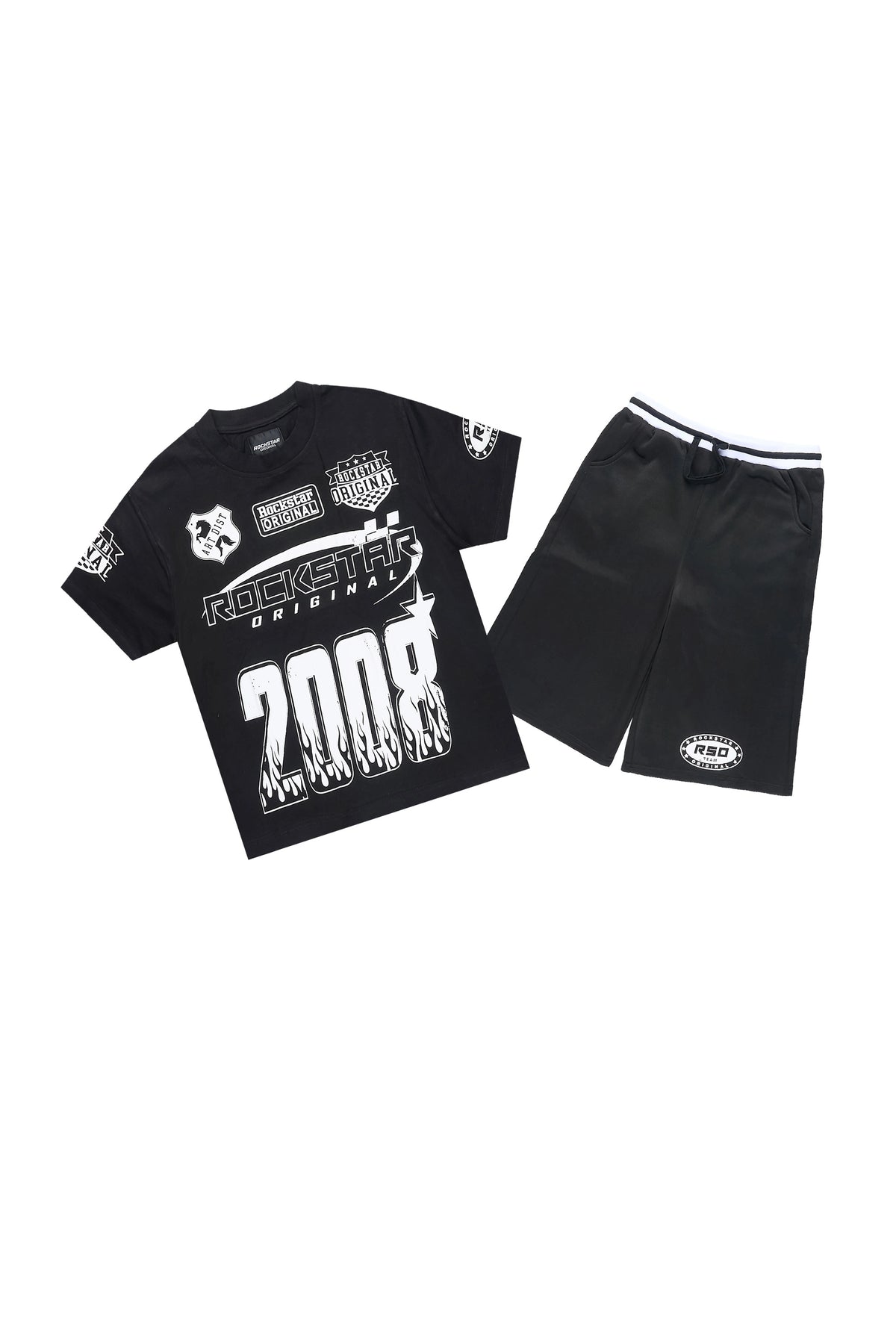 Boys Amos Black Oversized T-Shirt/Short Set