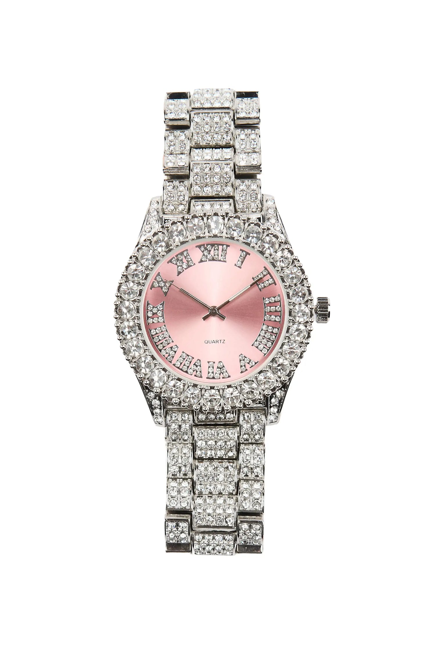 Daija Silver/Pink Crystal Watch