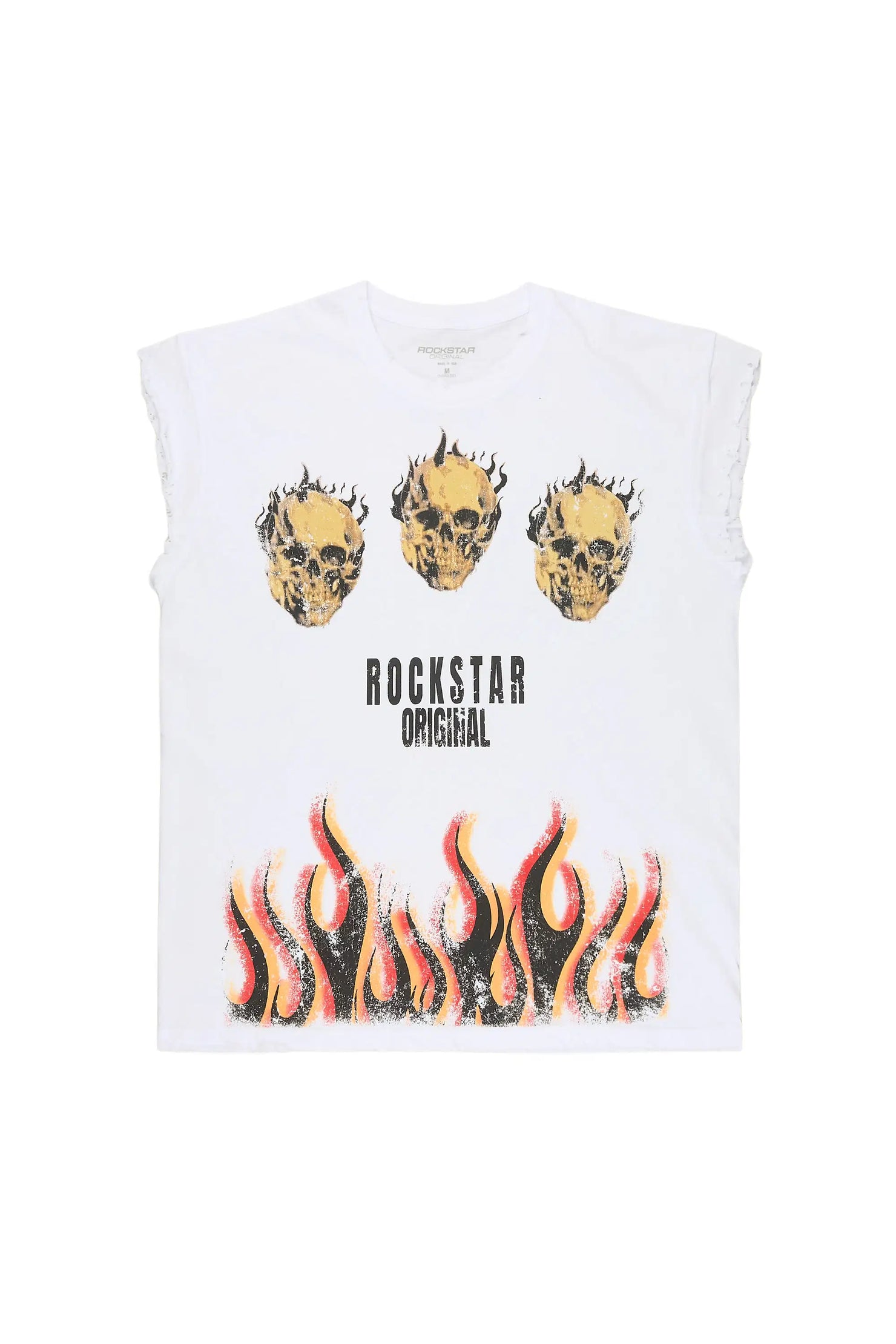 Maezar White Cut off Tee