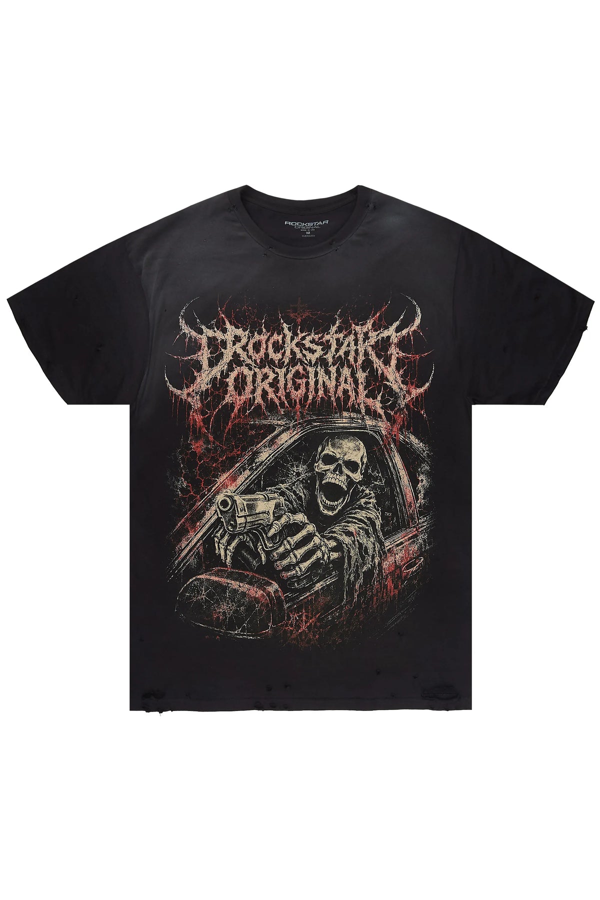 Brevin Black Oversized Graphic T-Shirt