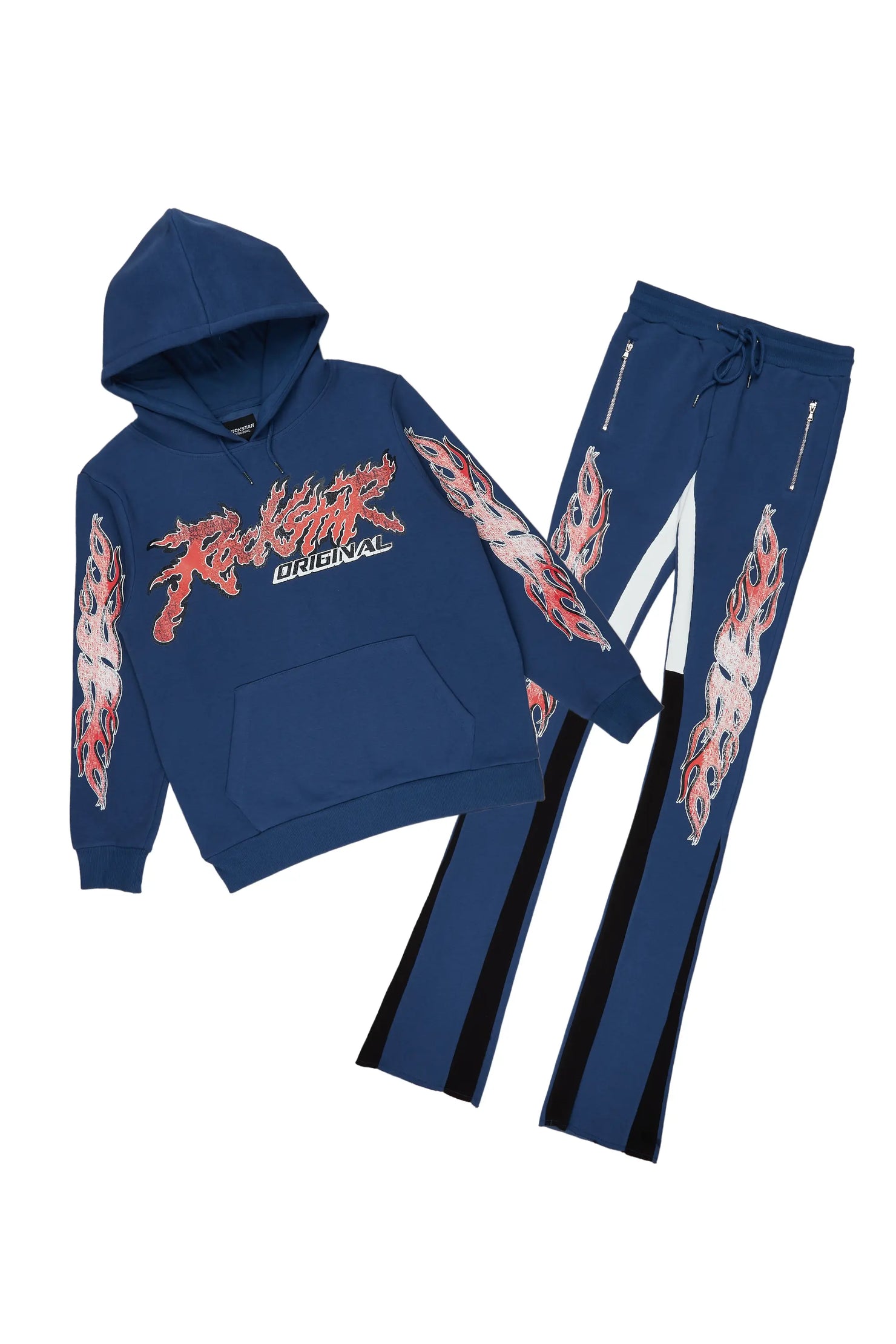 Yash Navy Super Stacked Flare Track Set