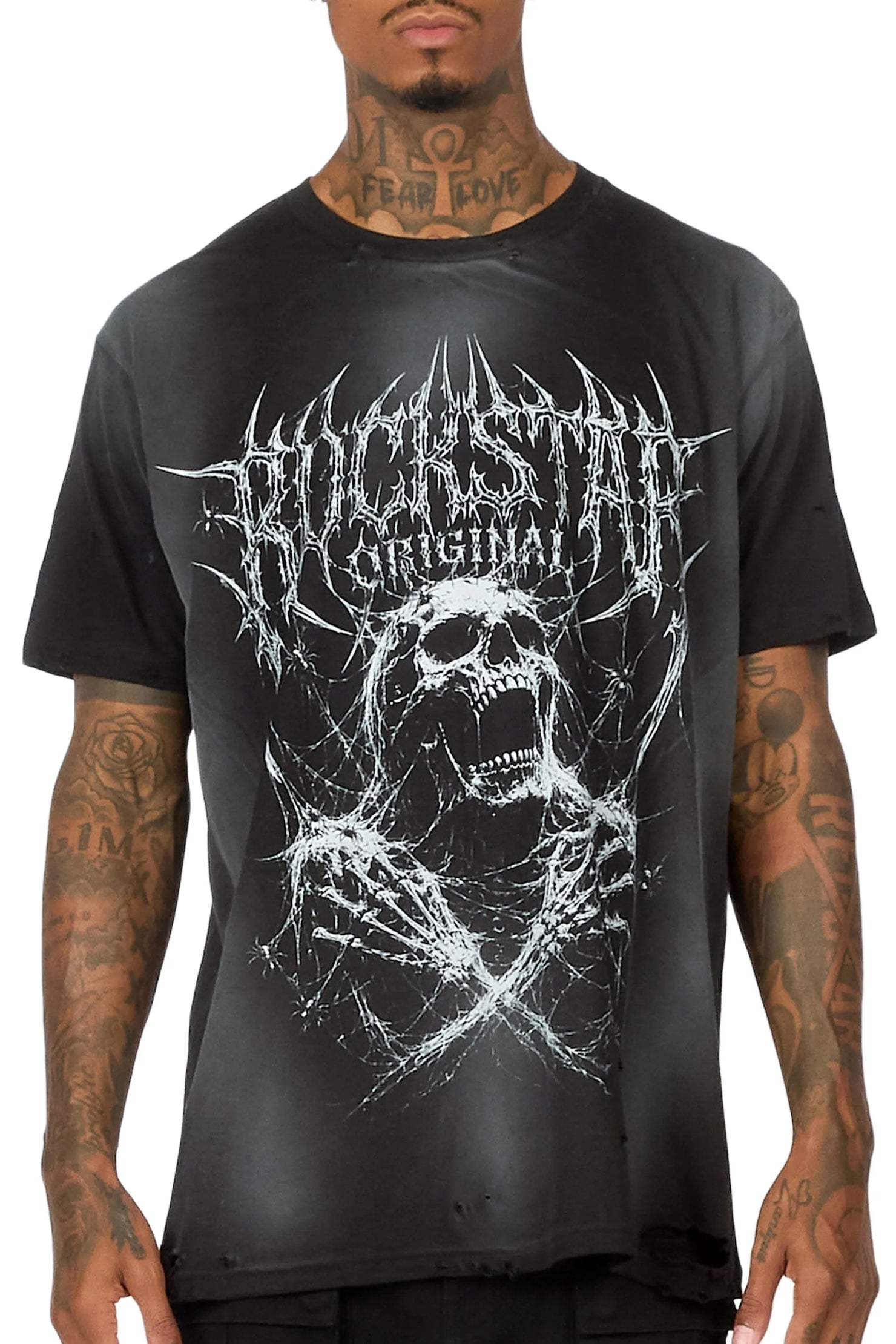 Arachmourn Black Oversized Graphic T-Shirt