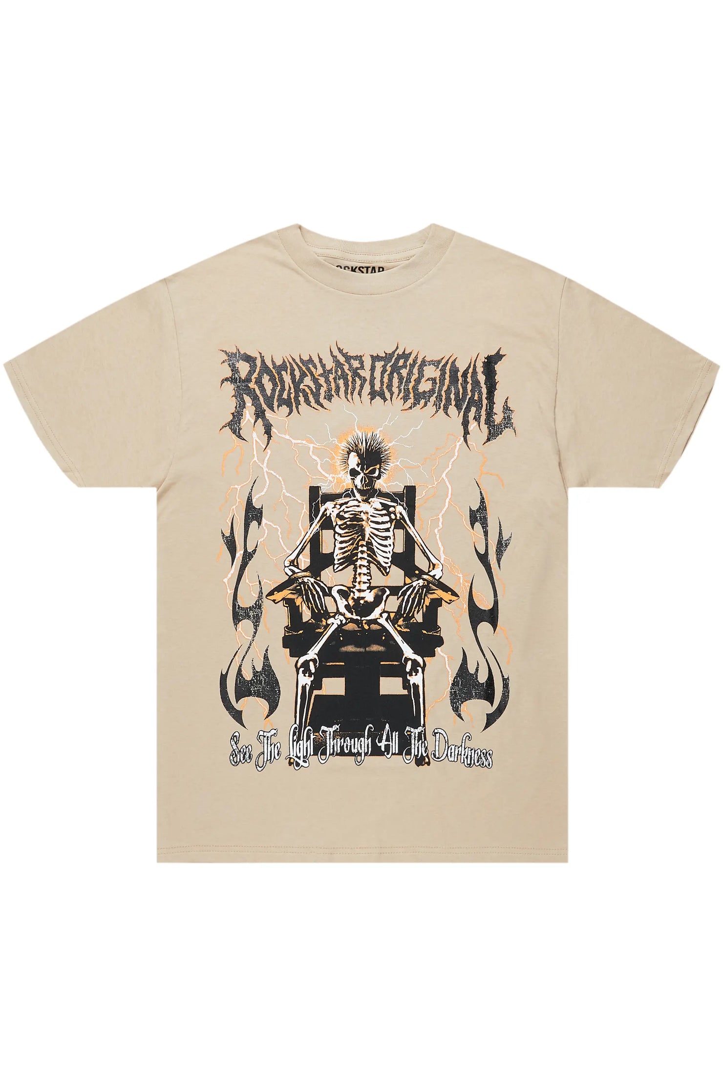 Deathrown Beige Graphic T-Shirt