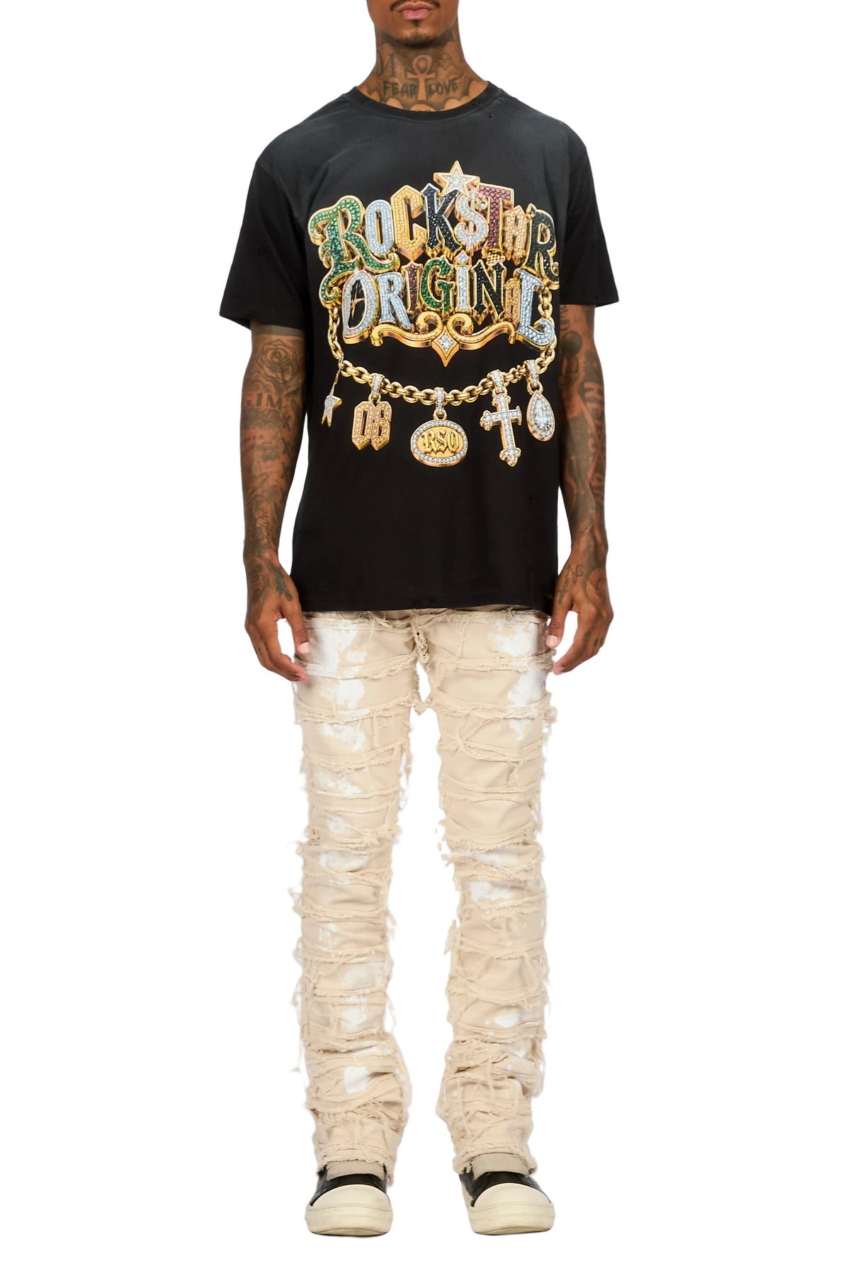 Garson Beige Stacked Fit Jean