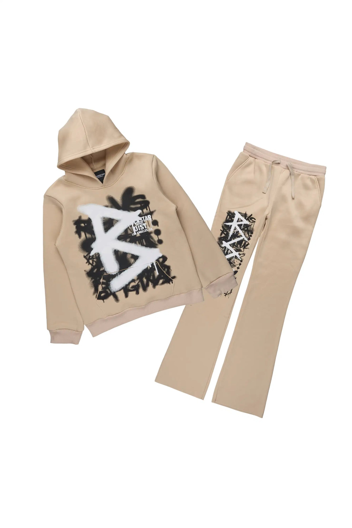 Girls Tanesha Beige/Multi Stacked Track Set