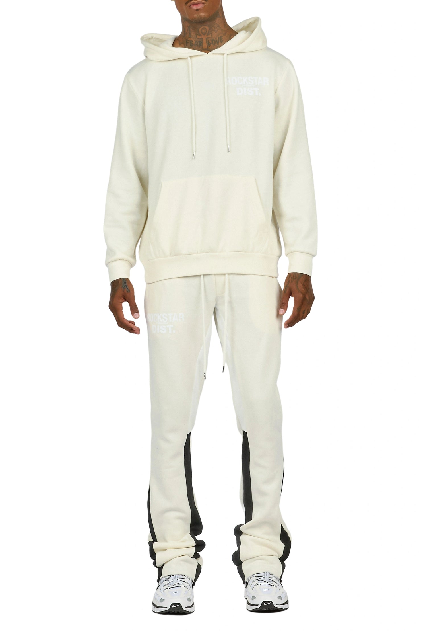Riak Bone Hoodie/Stacked Flare Pant Set
