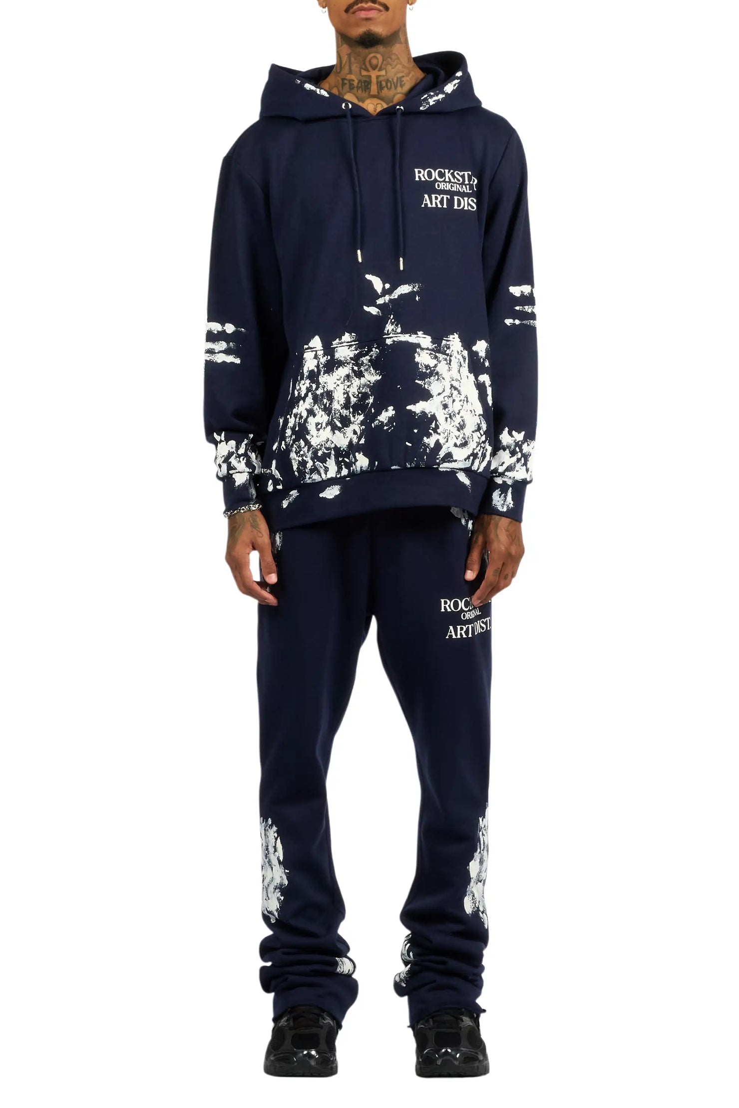 Filip Navy Hoodie/Stacked Pant Track Set