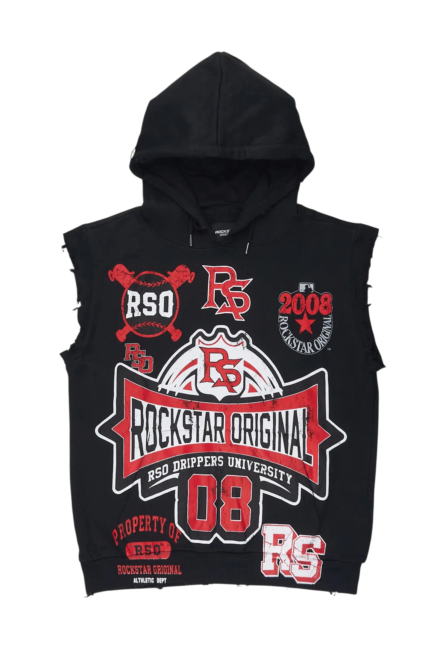Mavrix Black Cut Sleeve Hoodie
