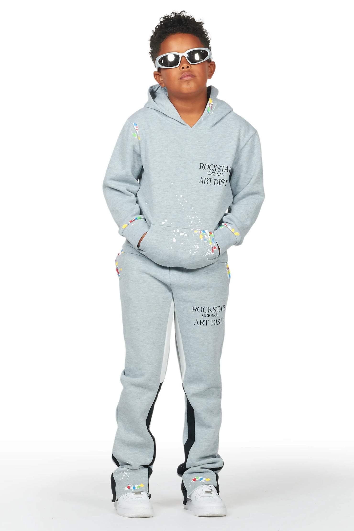 Boys Palmer Grey Stacked Track Set