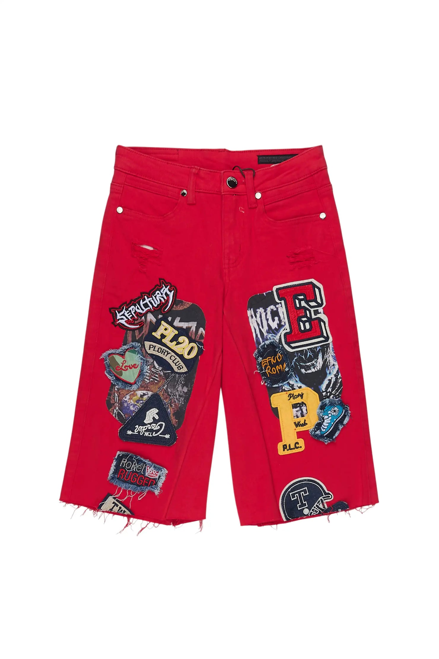 Boys Nepse Red Denim Short