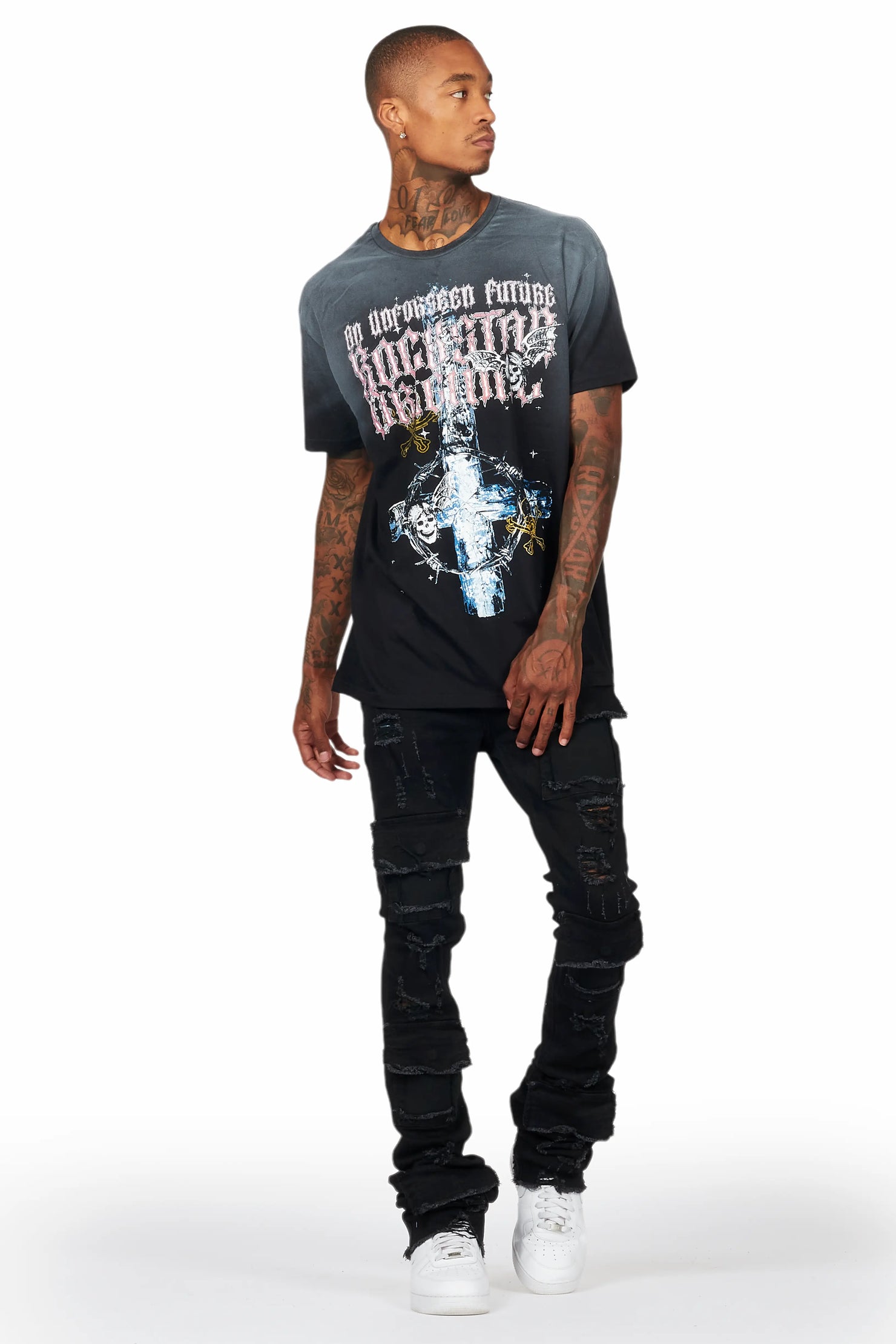 Hagan Black Graphic Oversized T-Shirt