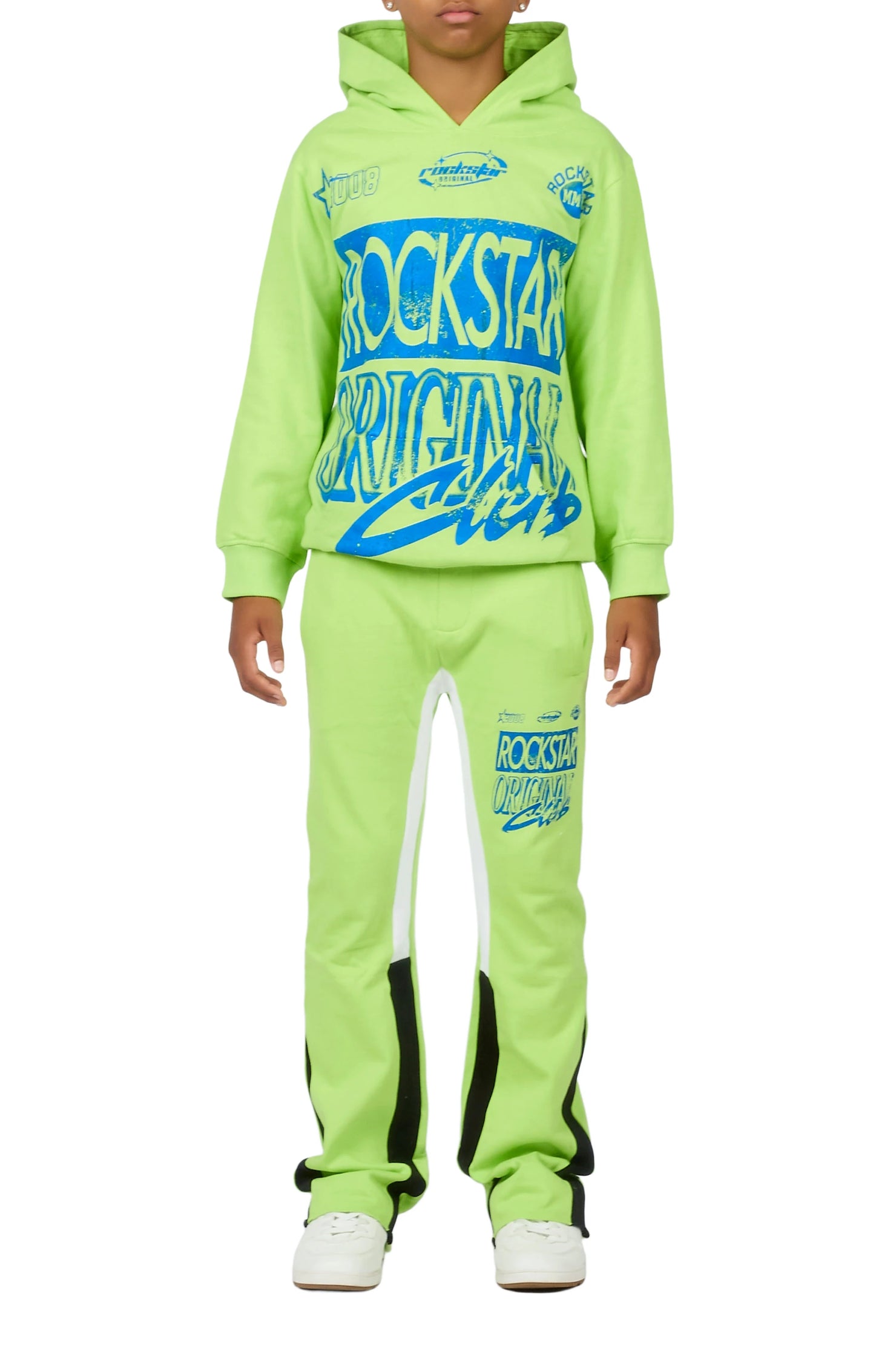 Boys Rylok Neon Yellow/Navy Hoodie Track Set