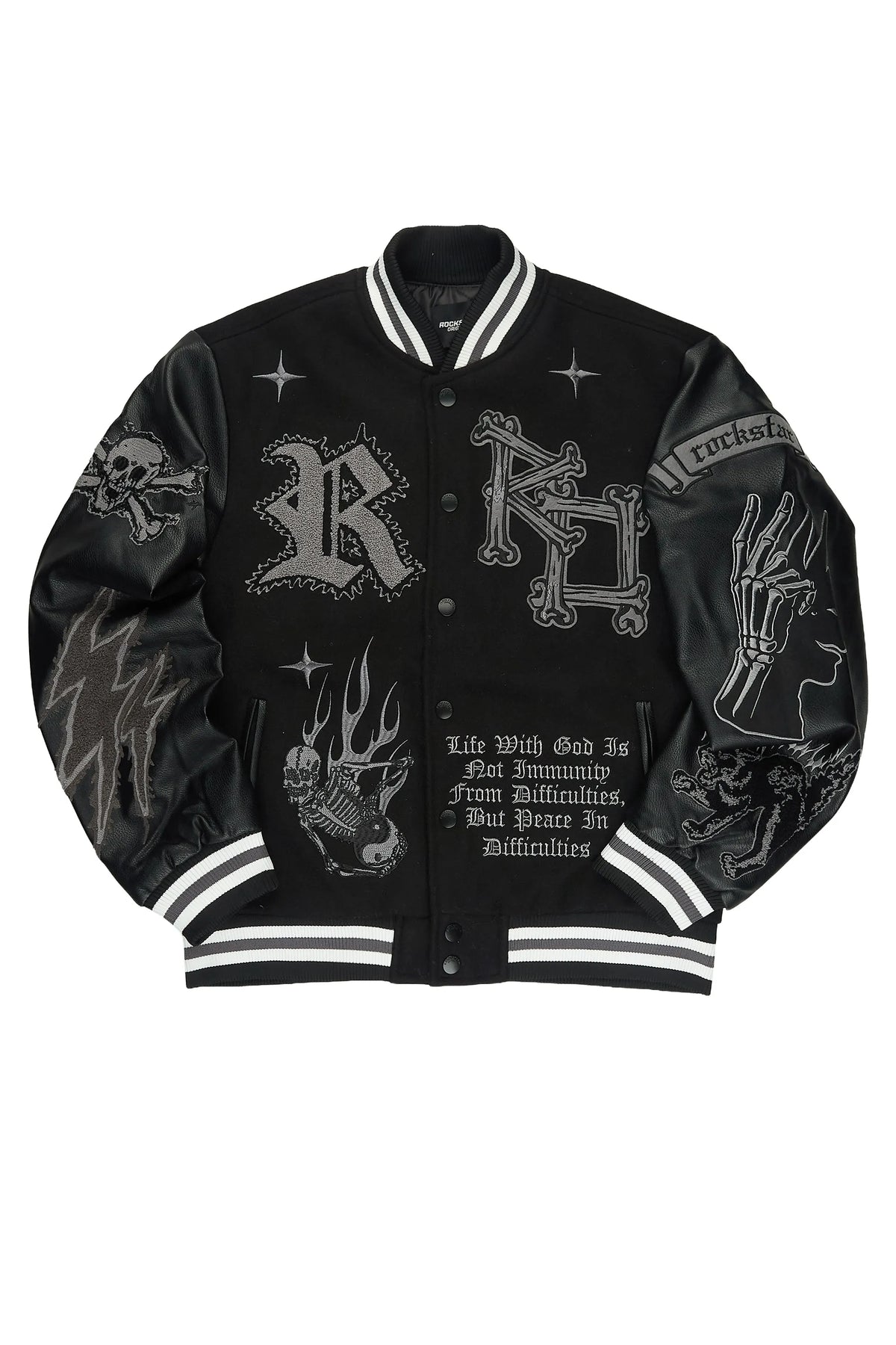 Naizeah Black/Black Varsity Jacket