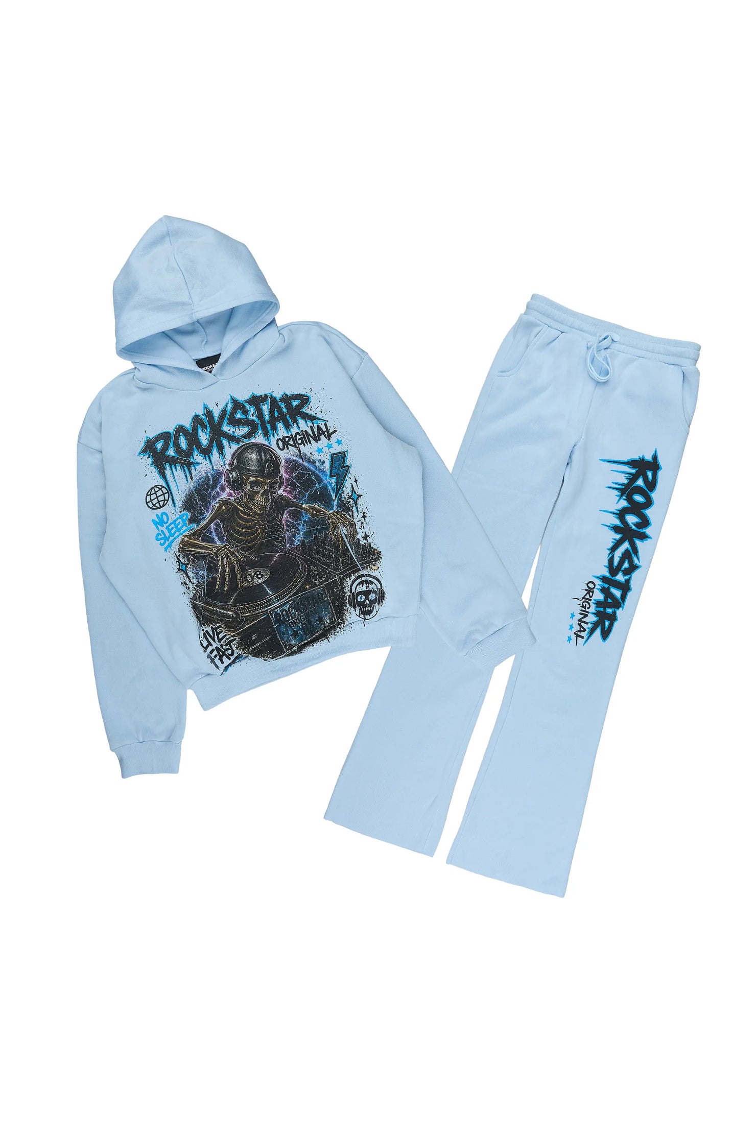 Boys Lance Baby Blue Stacked Hoodie Track Set