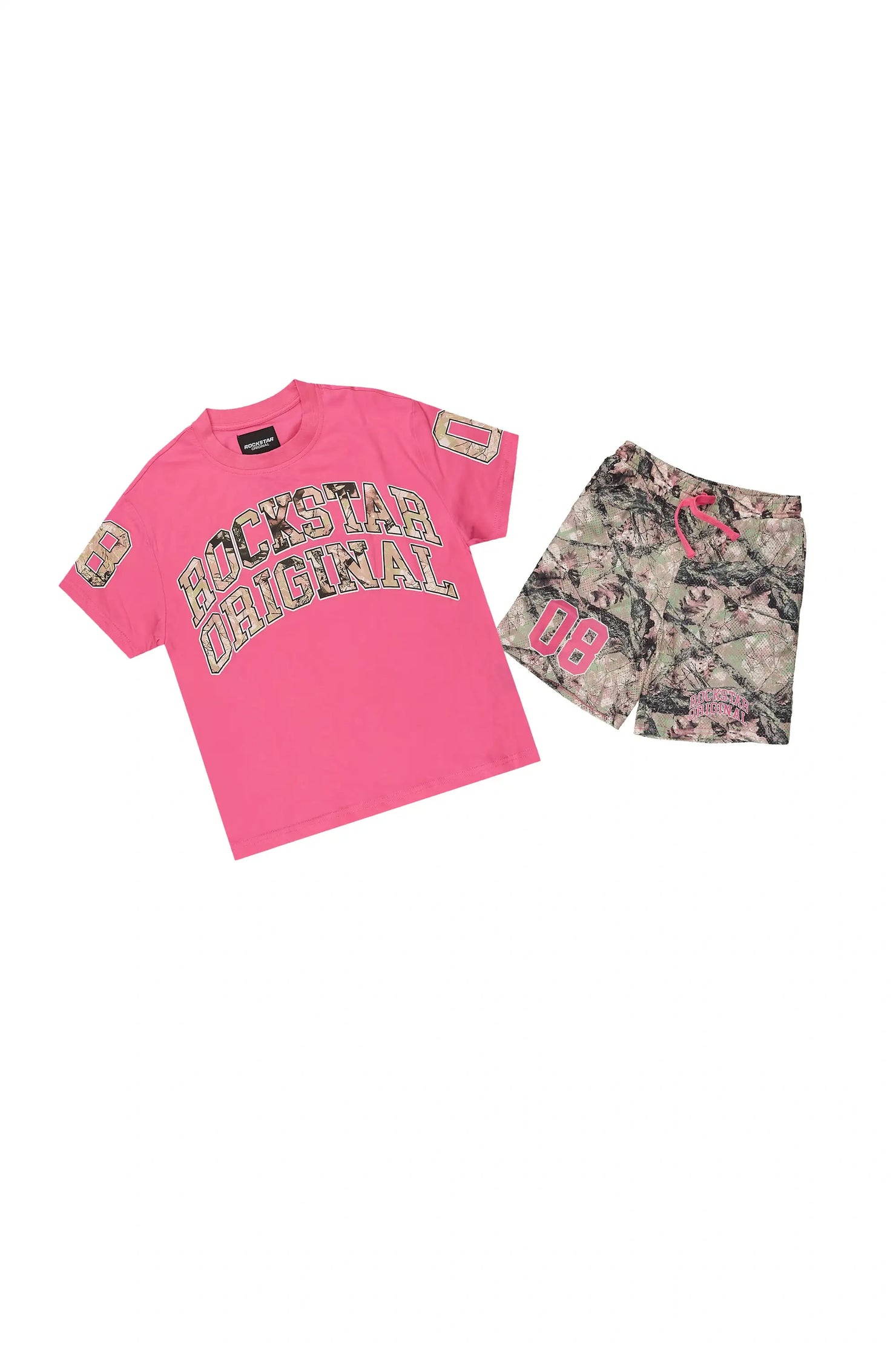 Girls Nikya Pink T-Shirt Short Set