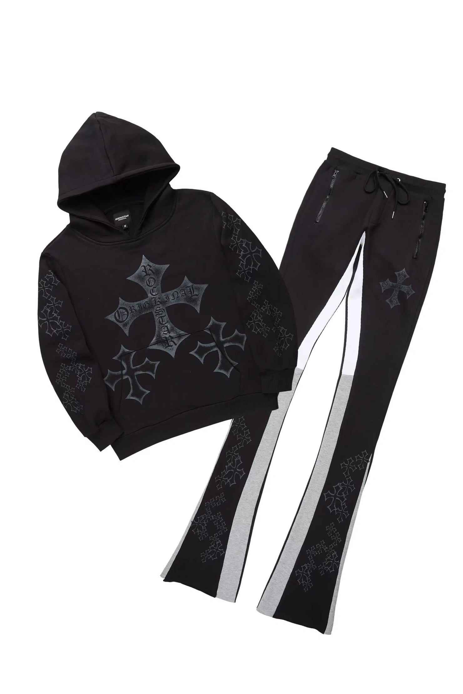 Marzion Black Hoodie/Super Stacked Track Set