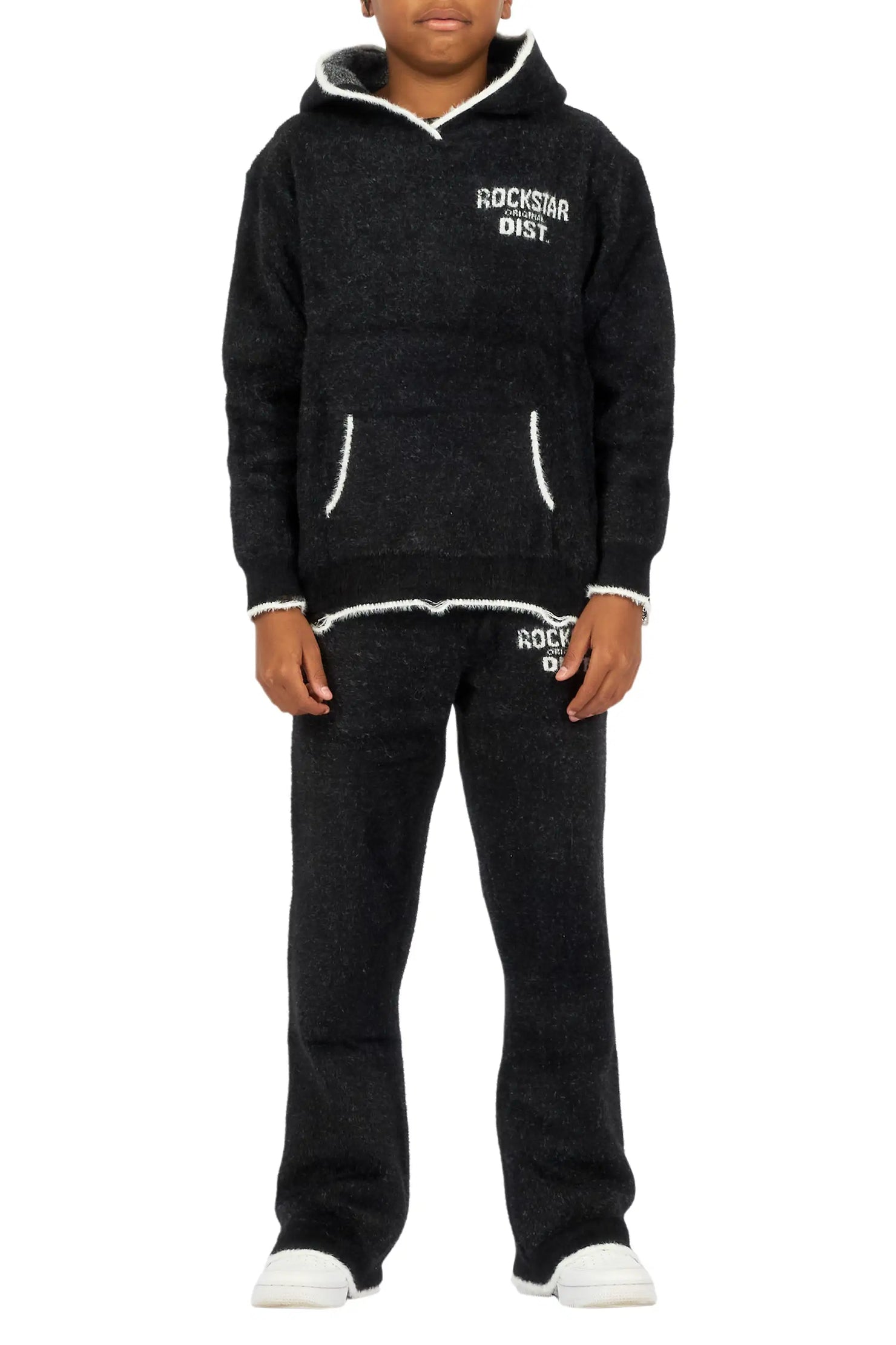Boys Lake Mohair Black Knit Track set