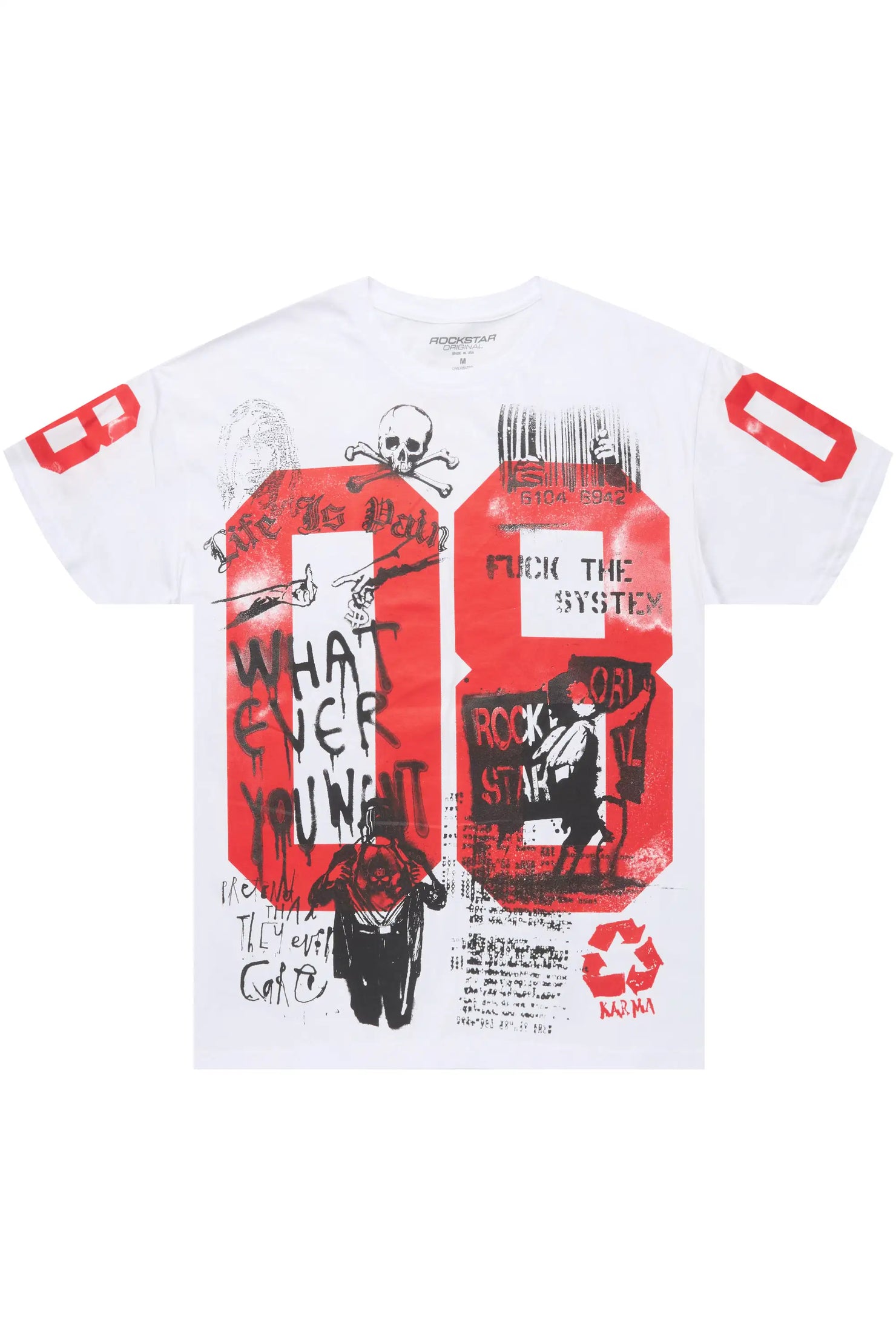 Grill 3.0 White/Red Oversized Graphic T-Shirt
